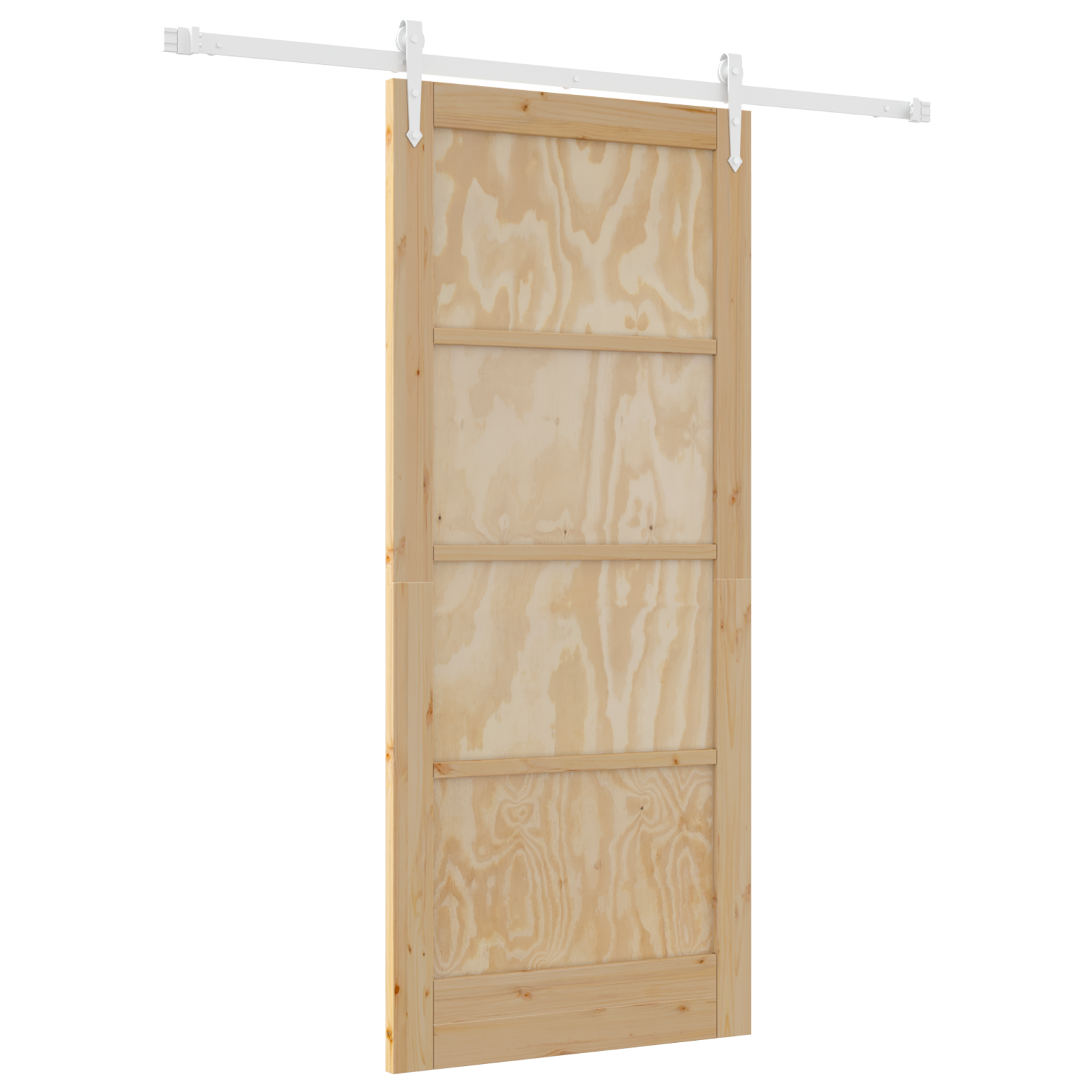 Sliding Door with Hardware Set 86x198.5 cm Solid Wood Pine - Image 2