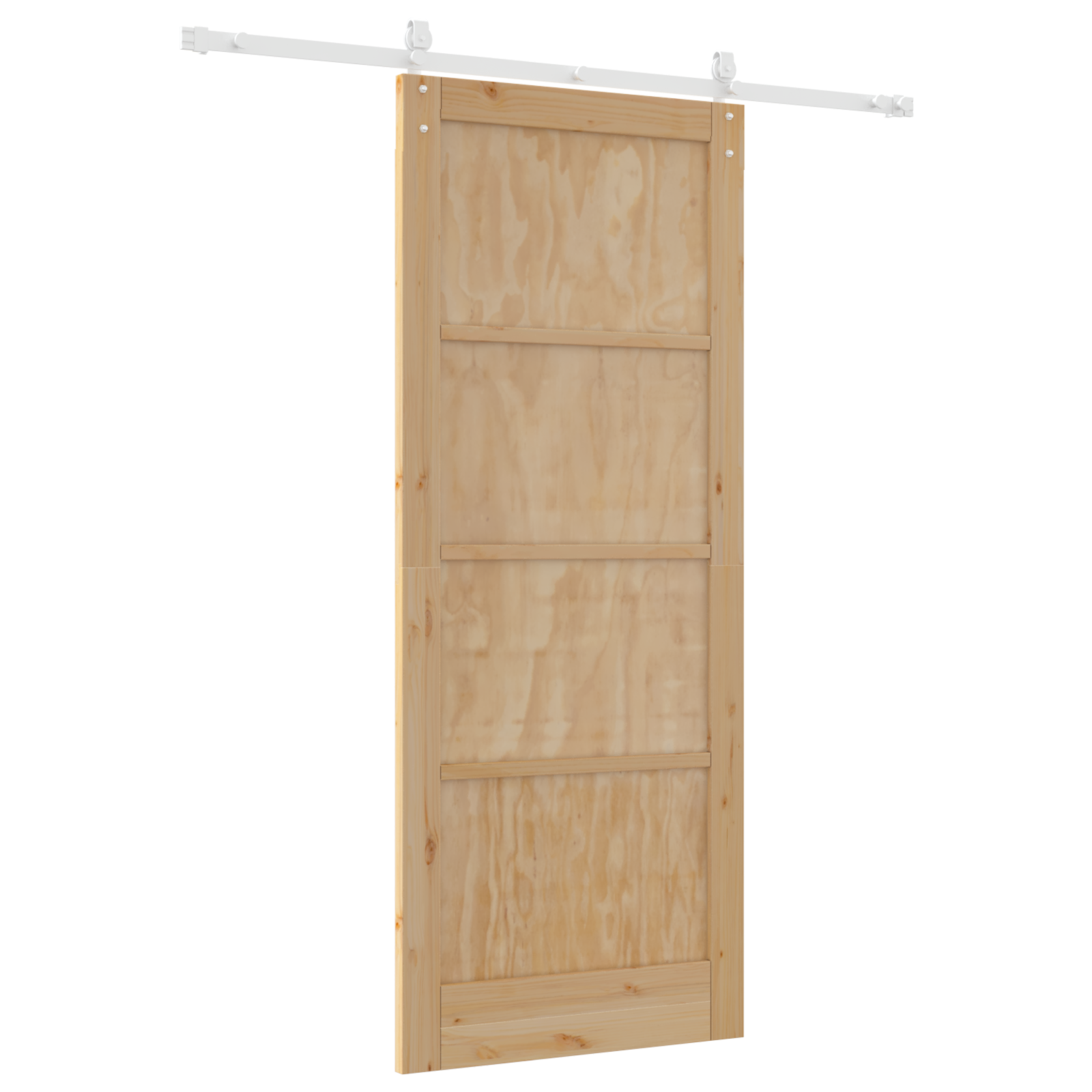 Sliding Door with Hardware Set 86x211 cm Solid Wood Pine - Image 6