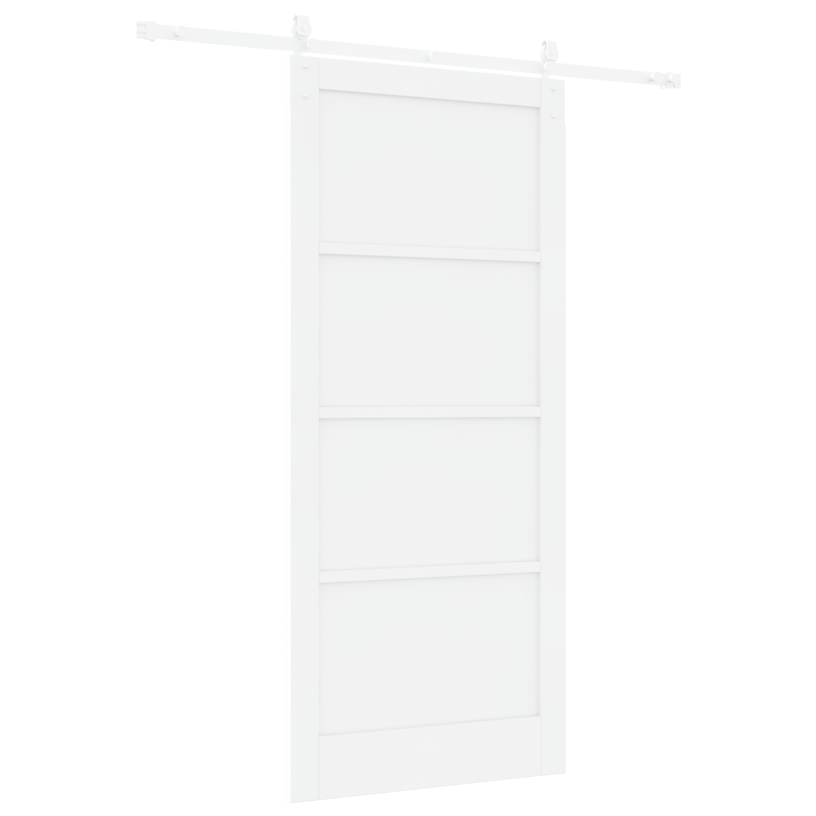 Sliding Door with Hardware Set White 93x211 cm Solid Wood Pine - Image 6