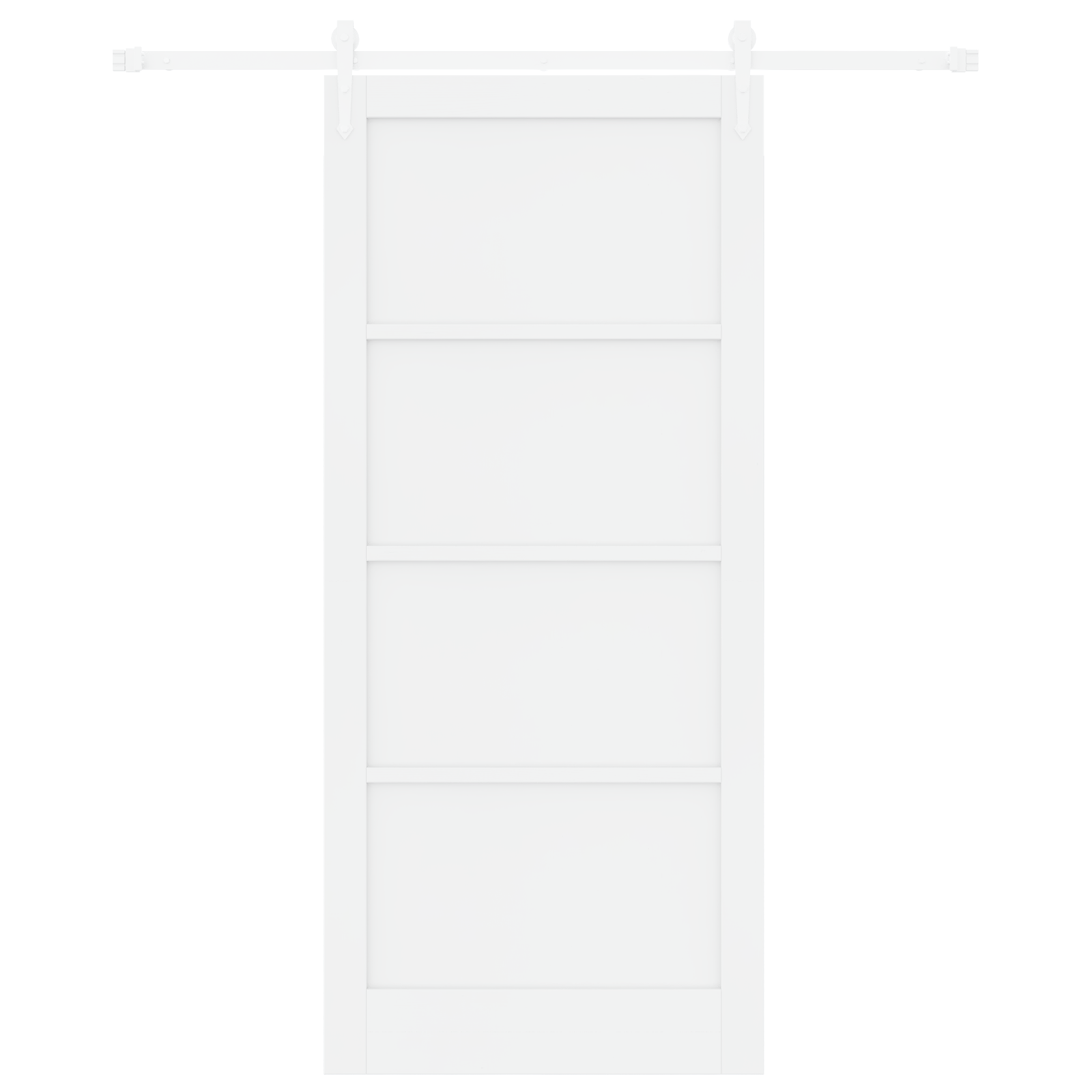 Sliding Door with Hardware Set White 93x211 cm Solid Wood Pine - Image 4