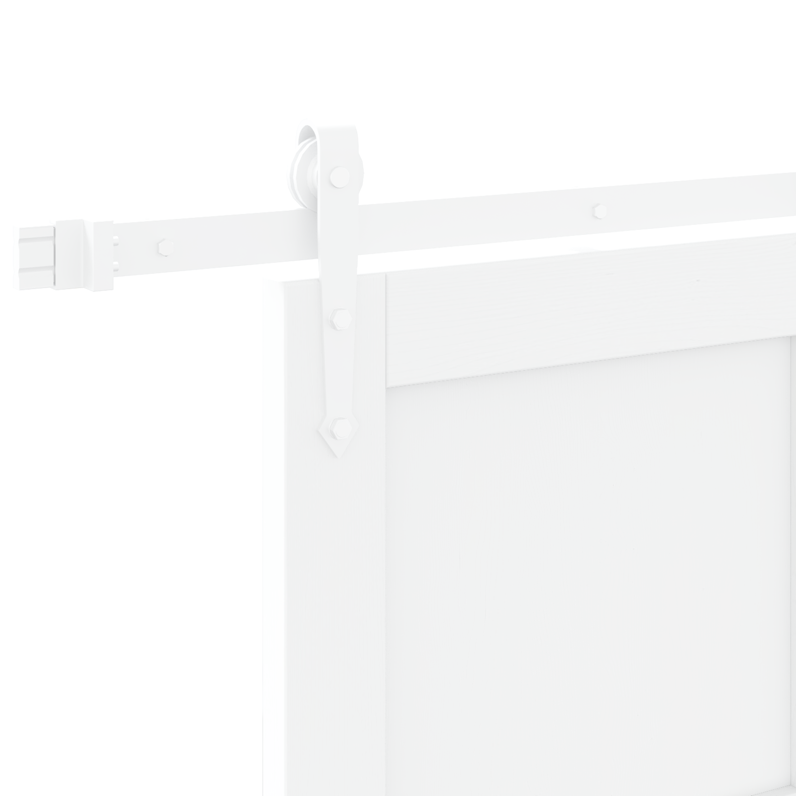 Sliding Door with Hardware Set White 93x232 cm Solid Wood Pine - Image 10