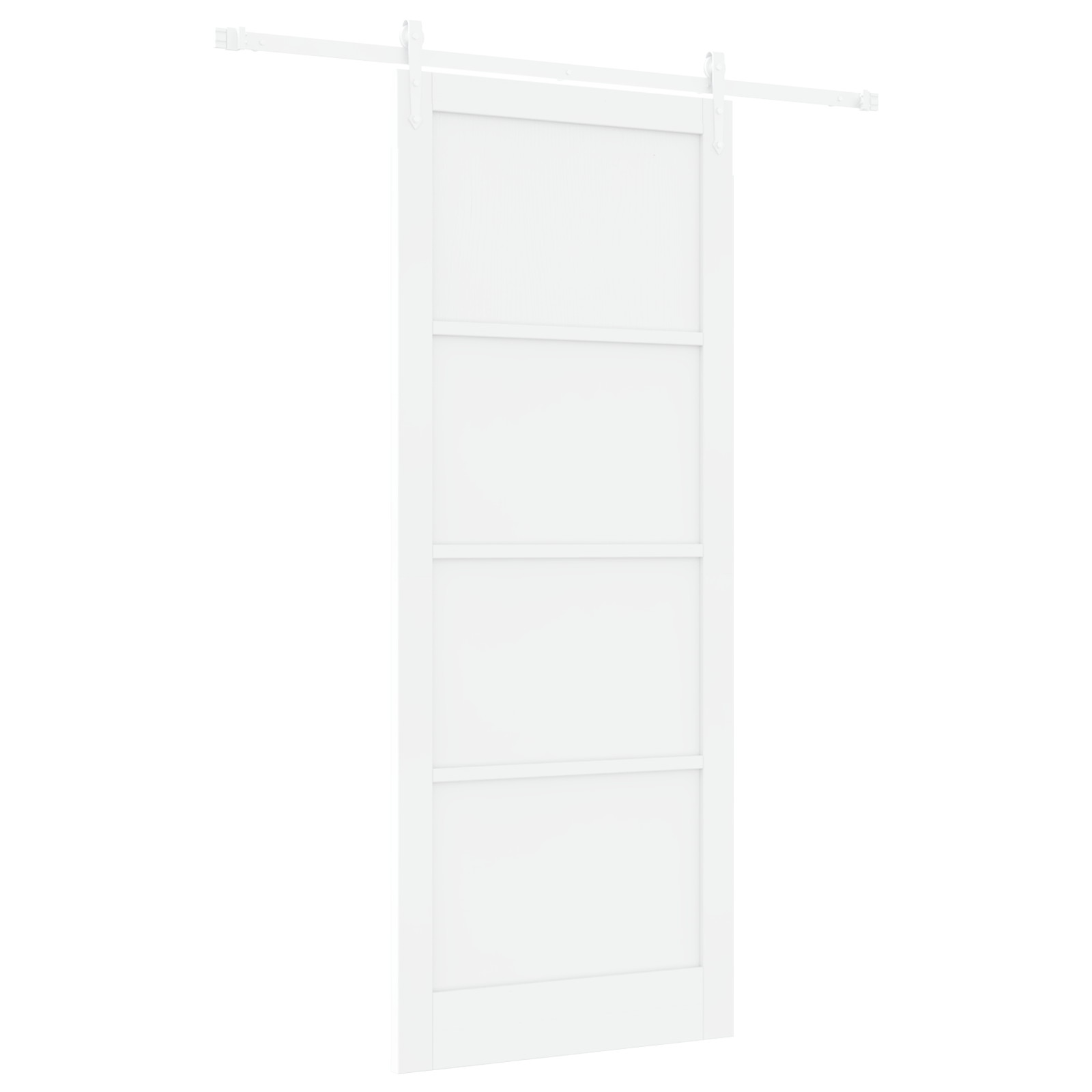 Sliding Door with Hardware Set White 93x232 cm Solid Wood Pine - Image 2