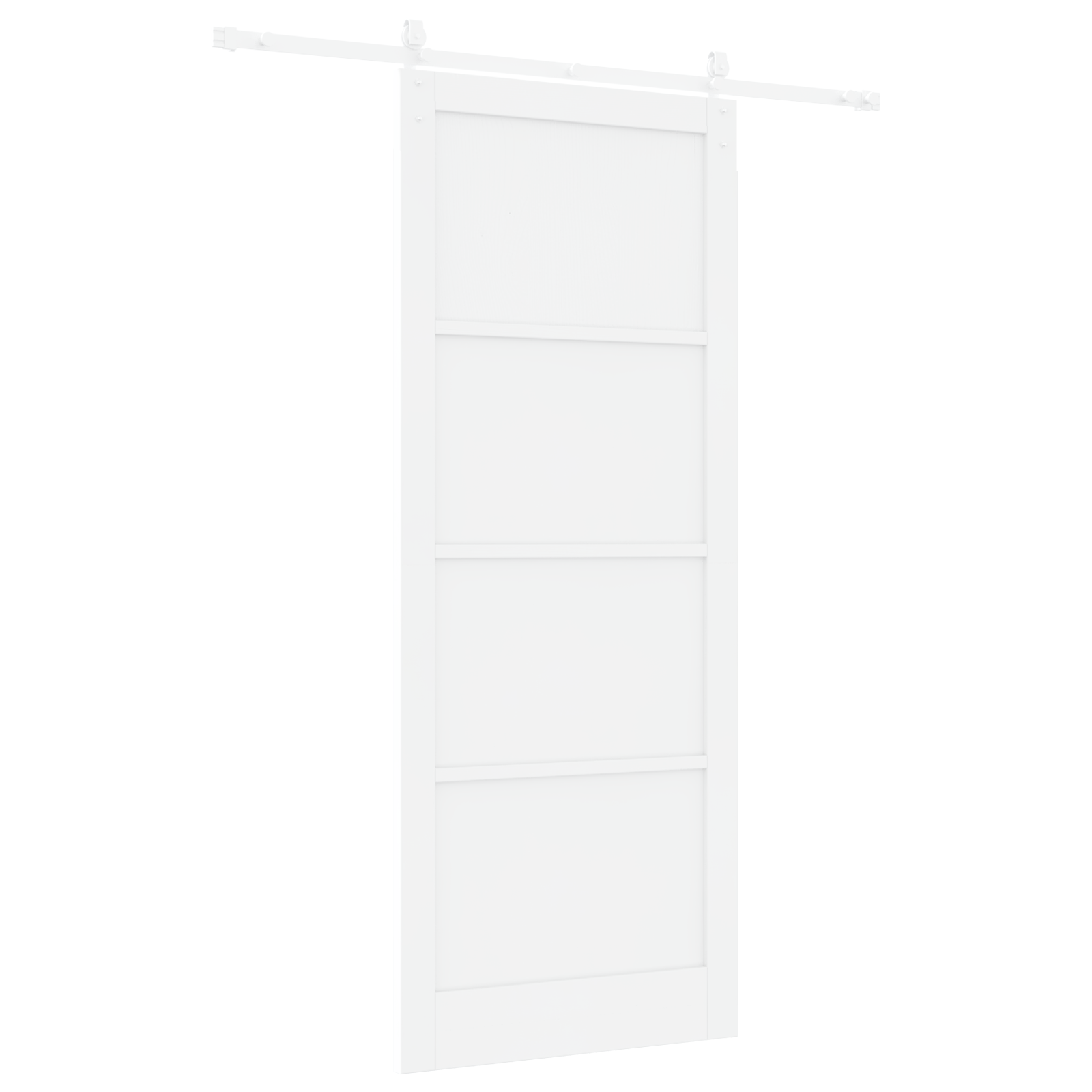 Sliding Door with Hardware Set White 93x232 cm Solid Wood Pine - Image 6