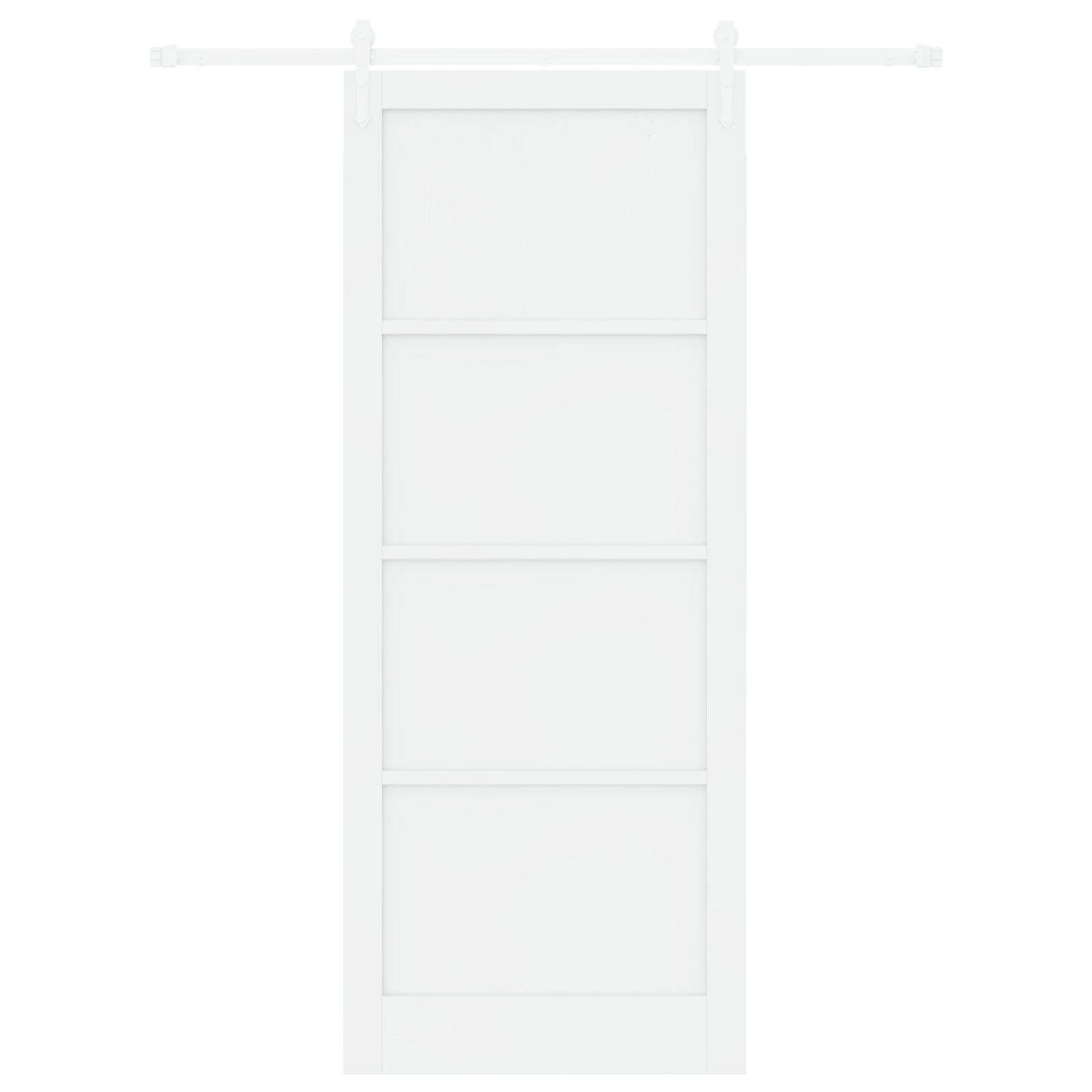 Sliding Door with Hardware Set White 93x232 cm Solid Wood Pine - Image 4