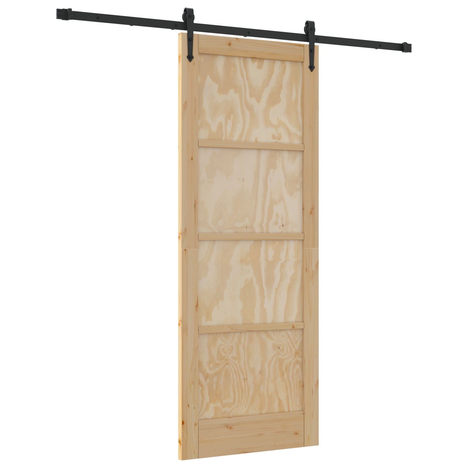 Sliding Door with Hardware Set 78x202 cm Solid Wood Pine - Image 2