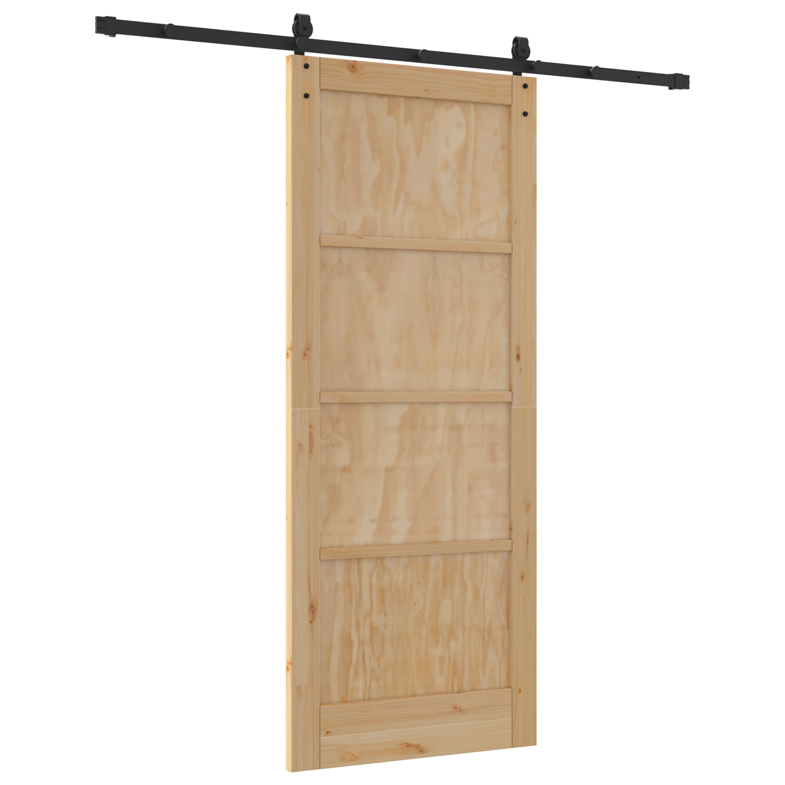 Sliding Door with Hardware Set 83x202 cm Solid Wood Pine - Image 6