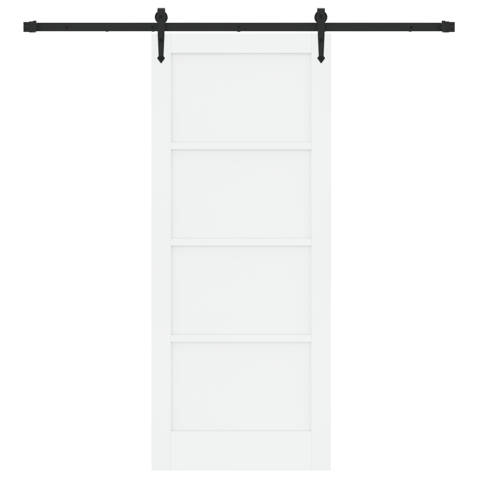 Sliding Door with Hardware Set White 83x202 cm Solid Wood Pine - Image 4