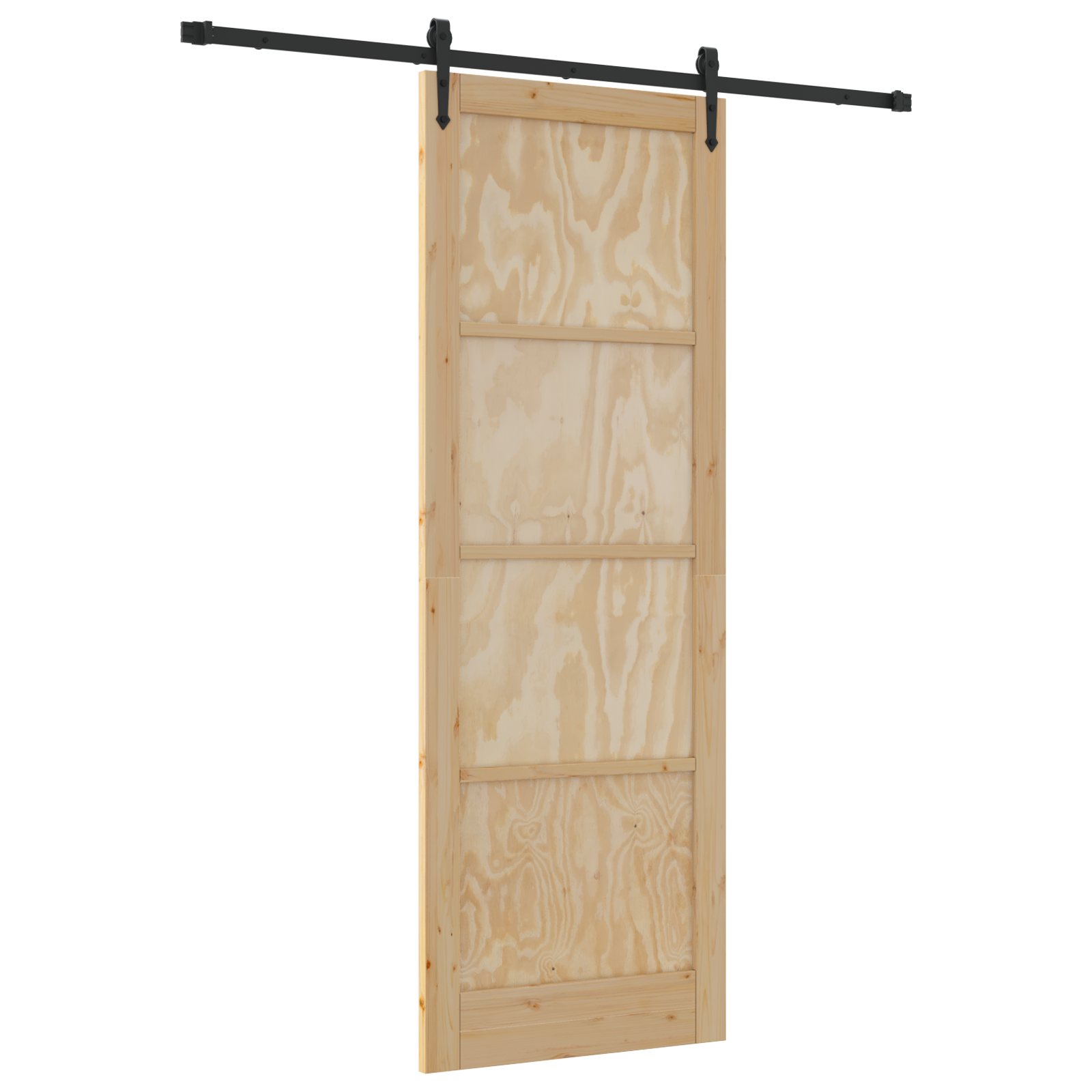 Sliding Door with Hardware Set 83x232 cm Solid Wood Pine - Image 2