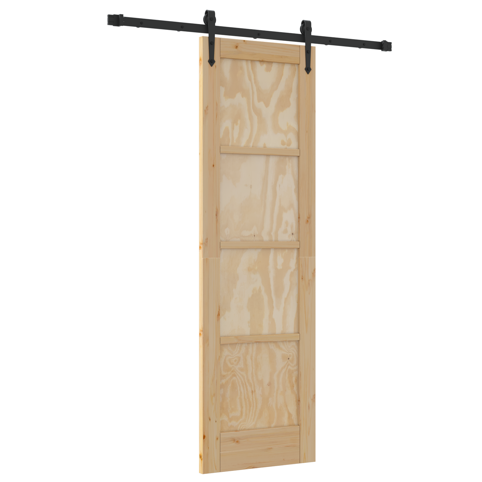 Sliding Door with Hardware Set 'ORKDAL'Solid Wood Pine - Image 2