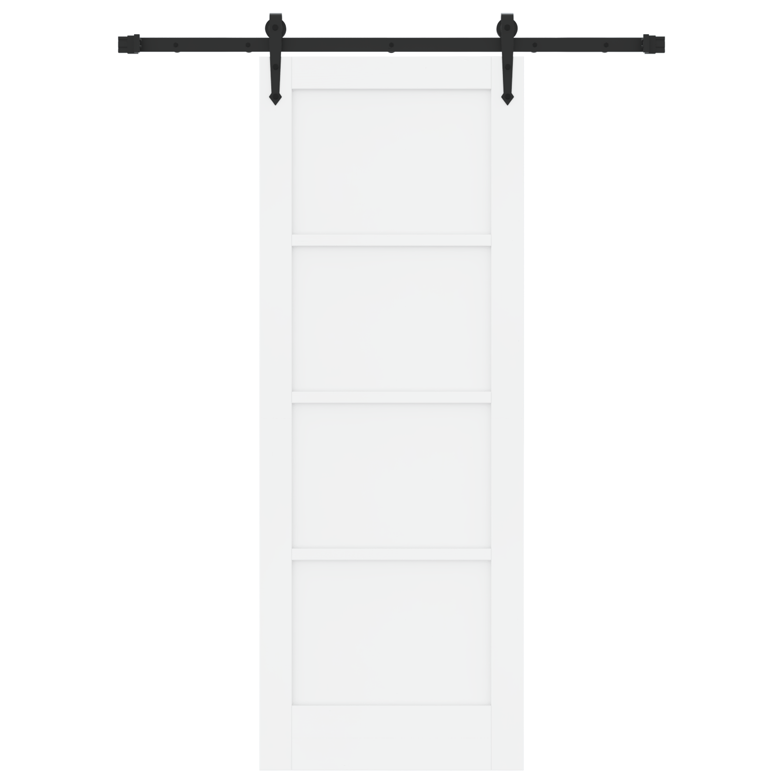 Sliding Door with Hardware Set 'ORKDAL'White Solid Wood Pine - Image 4