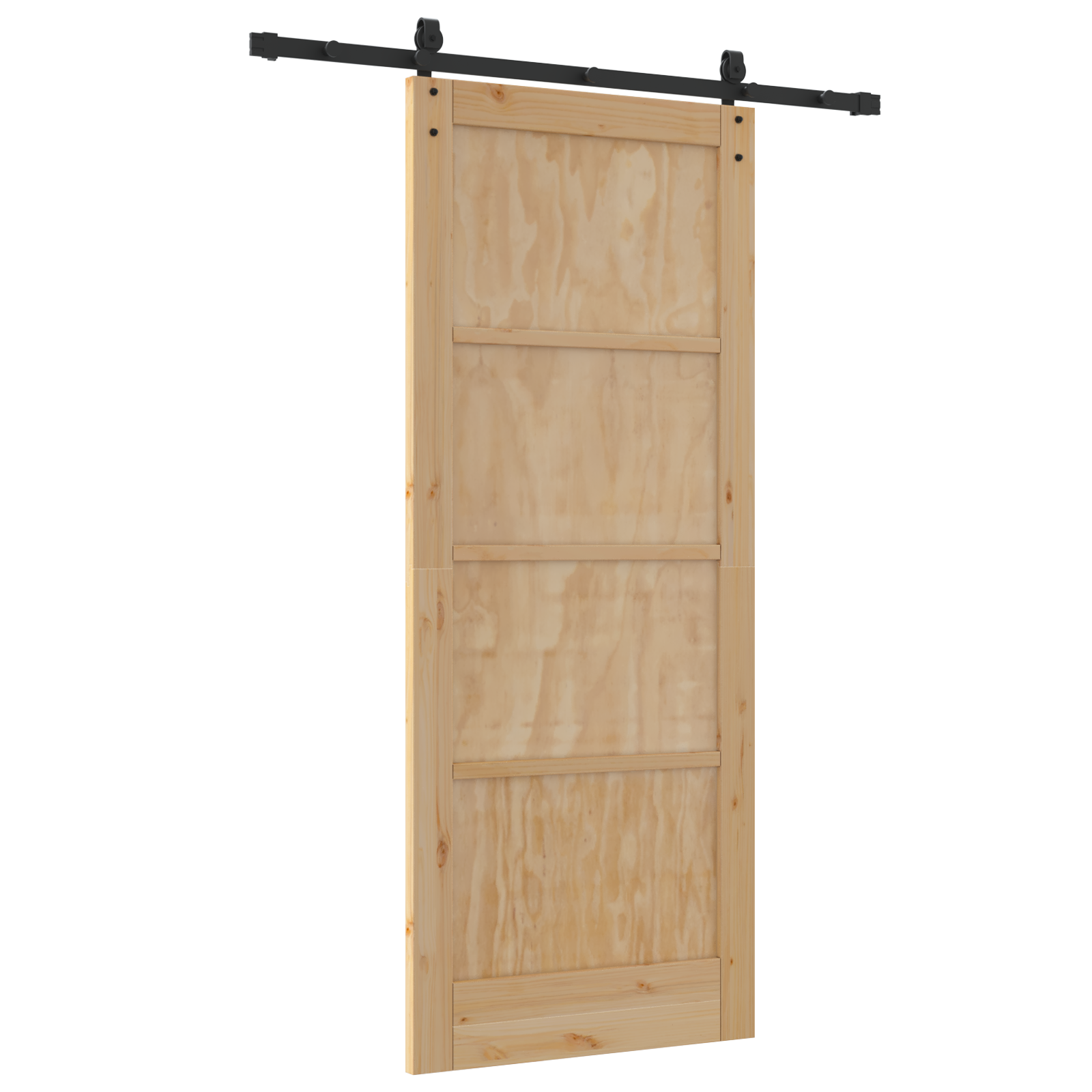 Sliding Door with Hardware Set 'ORKDAL'Solid Wood Pine - Image 6