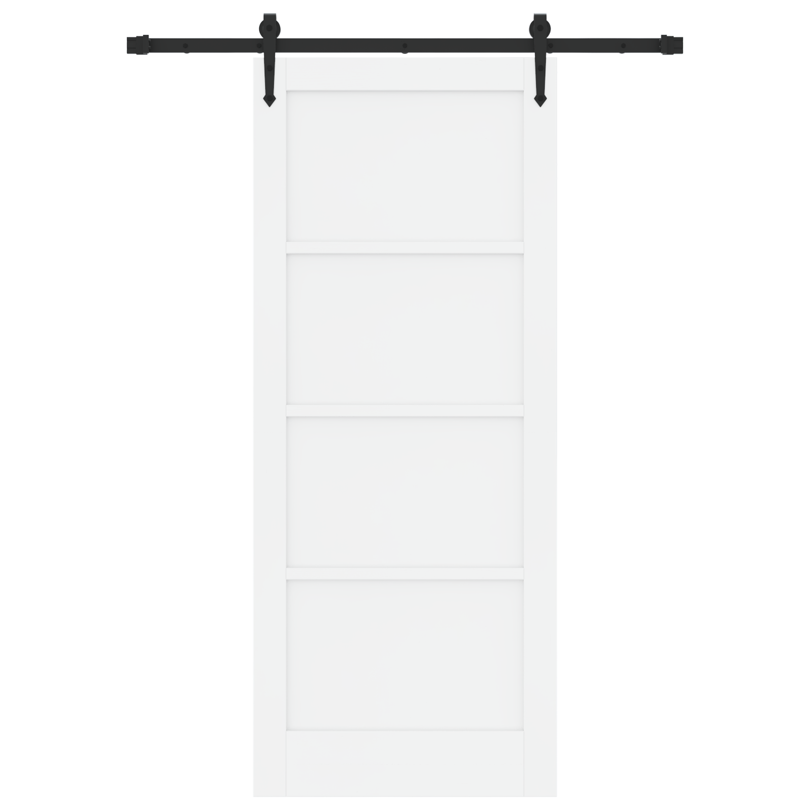 Sliding Door with Hardware Set 'ORKDAL'White Solid Wood Pine - Image 4
