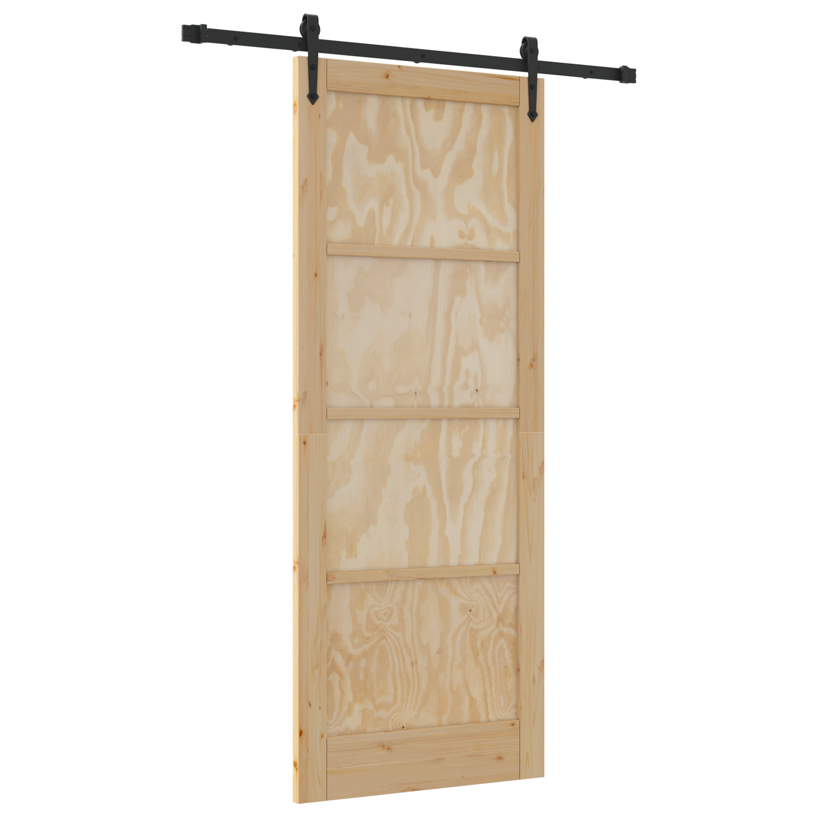 Sliding Door with Hardware Set 'ORKDAL'Solid Wood Pine - Image 2