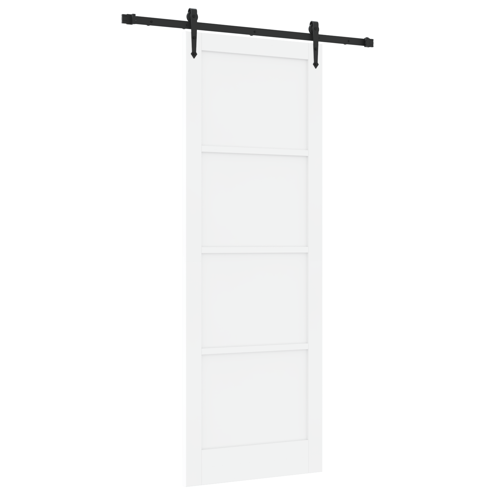 Sliding Door with Hardware Set 'ORKDAL'White Solid Wood Pine - Image 2