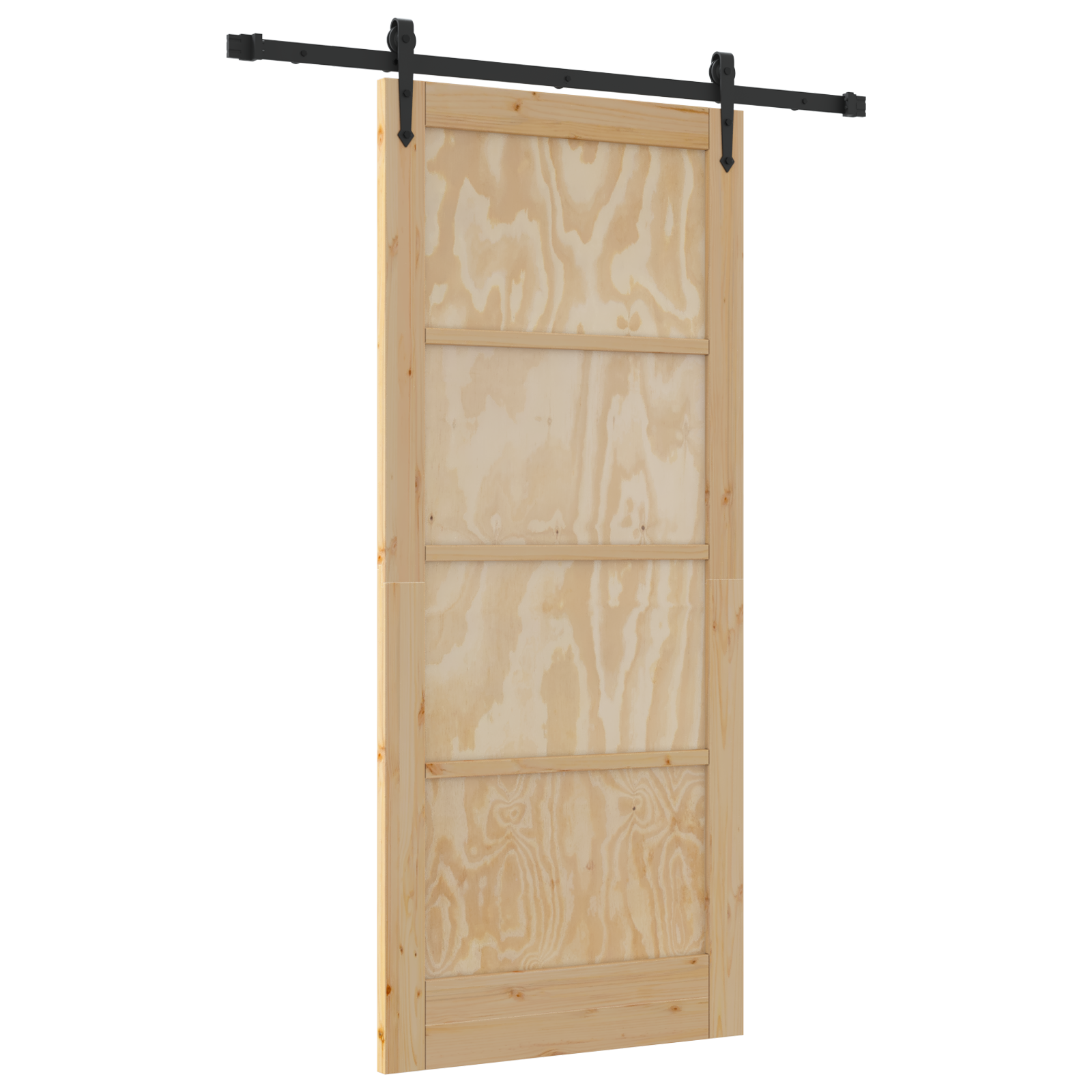 Sliding Door with Hardware Set 'ORKDAL'Solid Wood Pine - Image 2