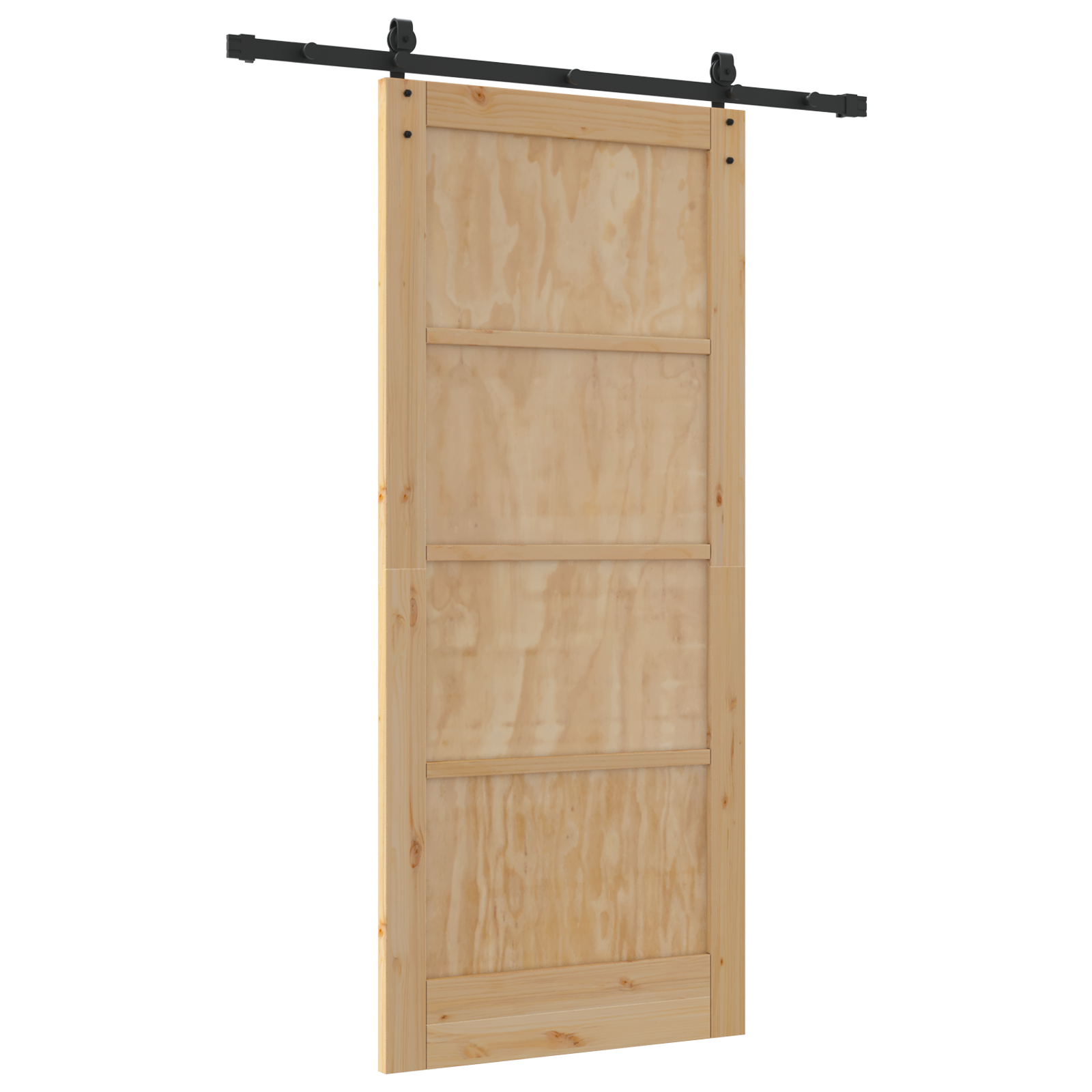 Sliding Door with Hardware Set 'ORKDAL'Solid Wood Pine - Image 6
