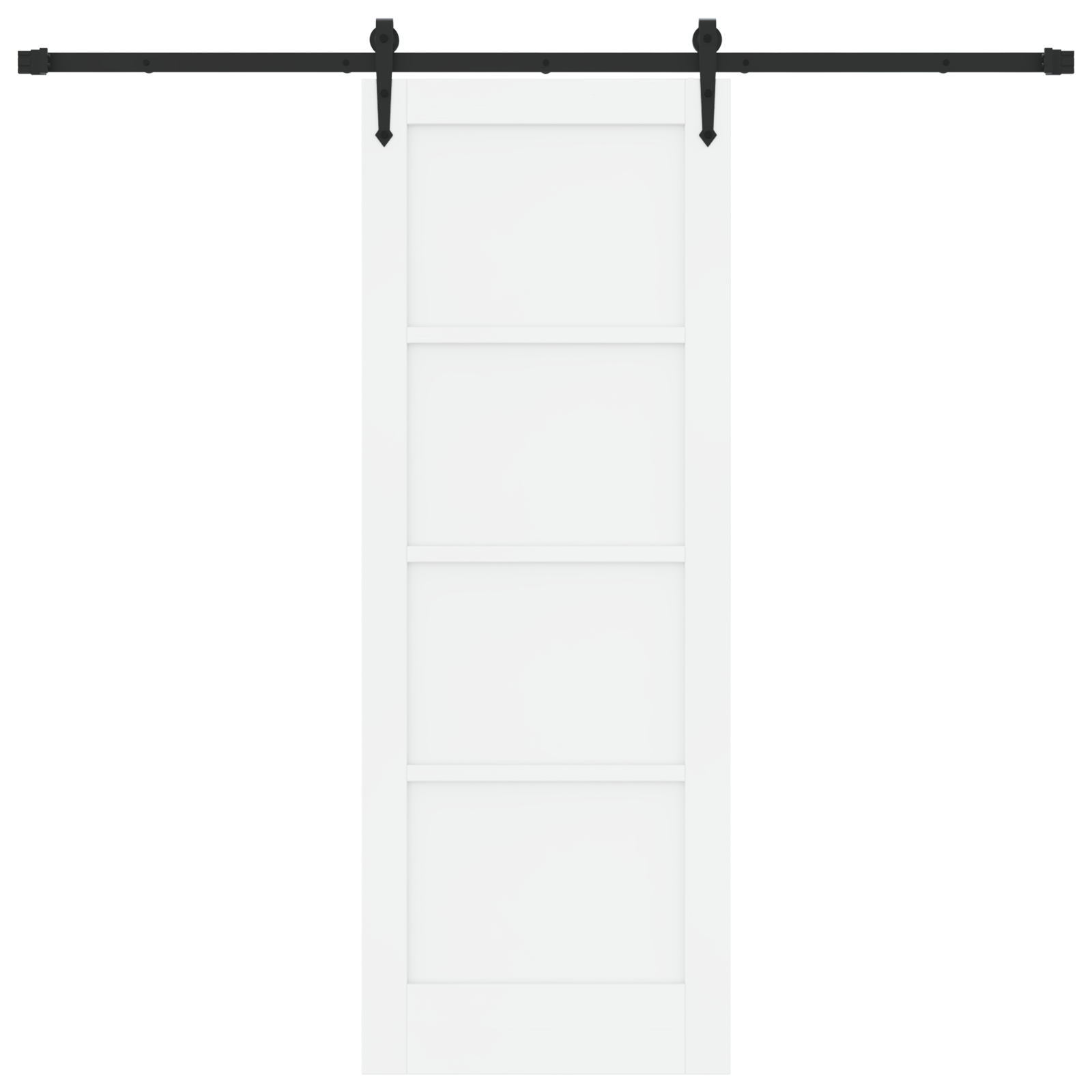 Sliding Door with Hardware Set 'ORKDAL'White Solid Wood Pine - Image 4