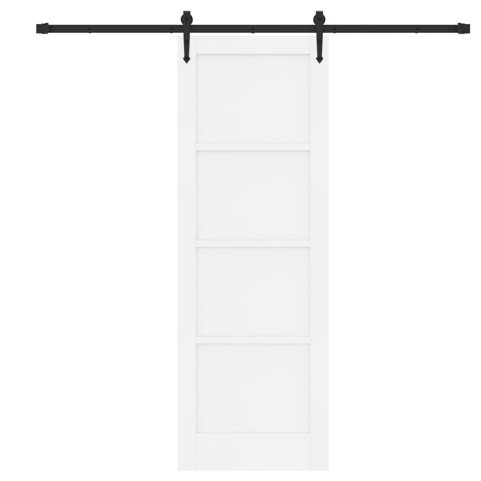 Sliding Door with Hardware Set 'ORKDAL'White Solid Wood Pine - Image 4