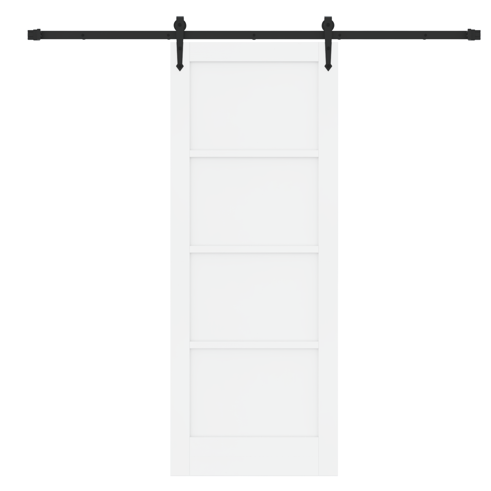 Sliding Door with Hardware Set 'ORKDAL'White Solid Wood Pine - Image 4