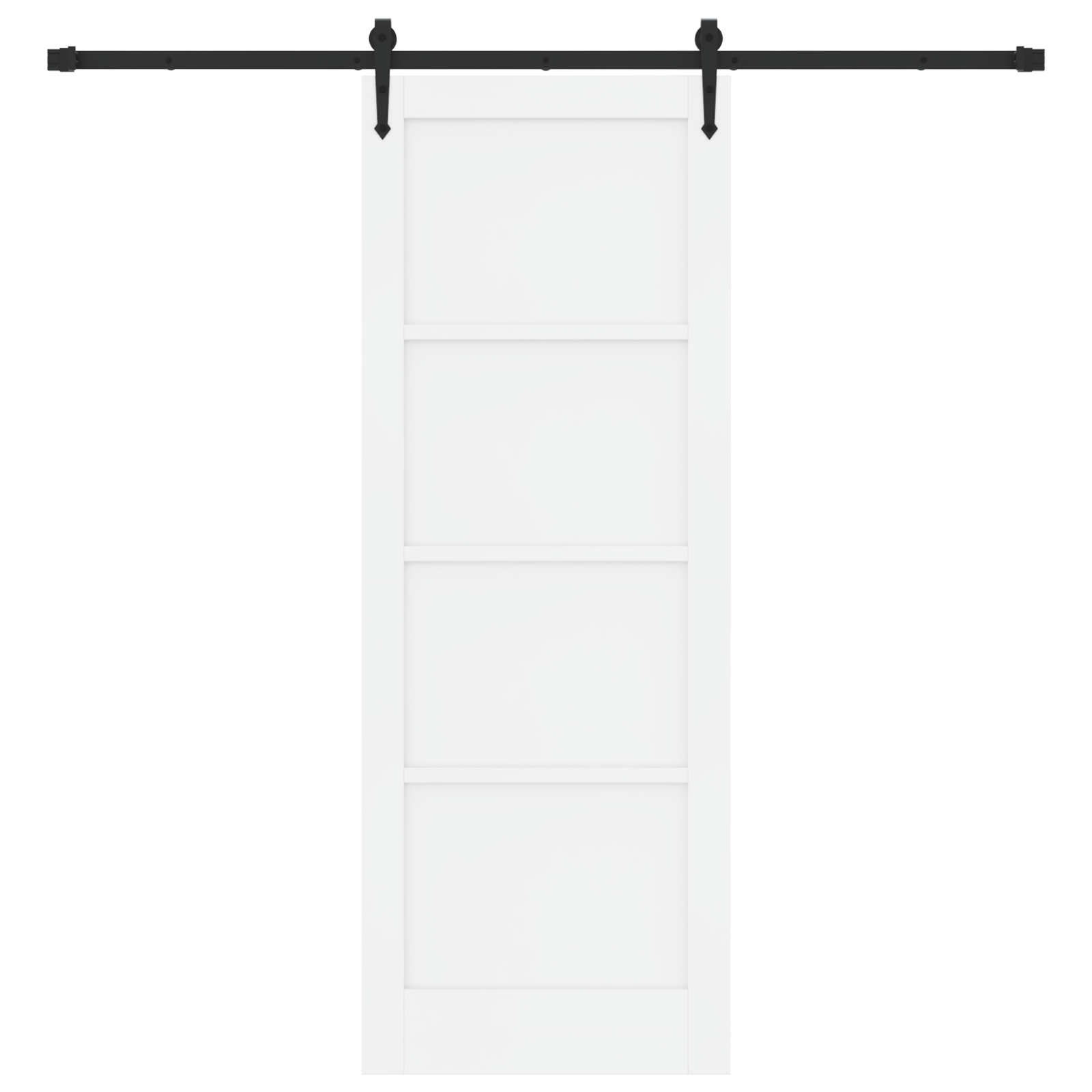 Sliding Door with Hardware Set 'ORKDAL'White Solid Wood Pine - Image 4