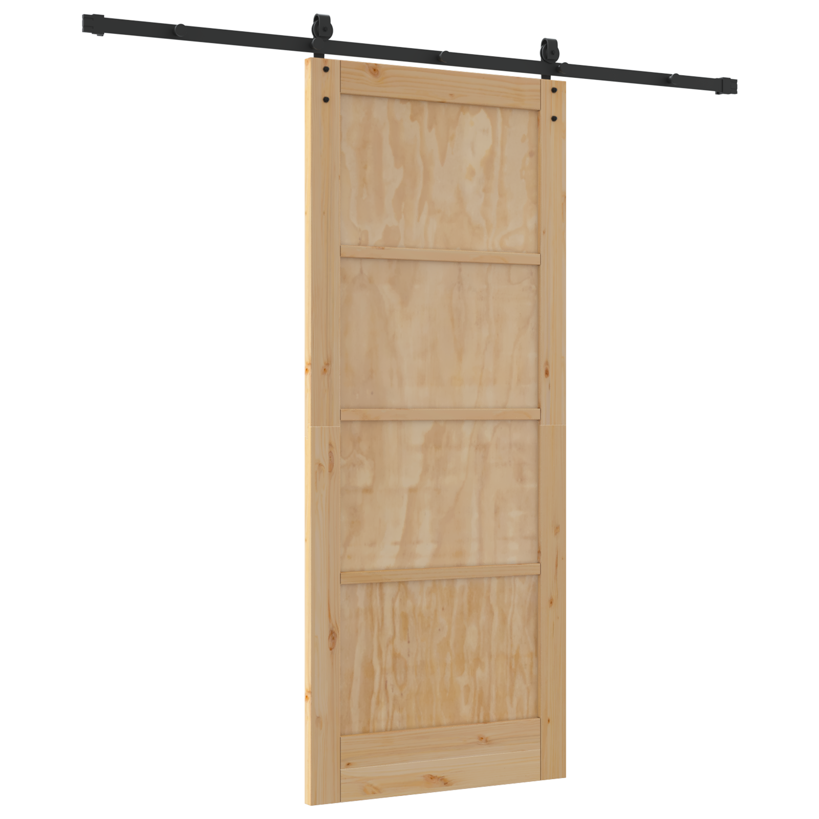 Sliding Door with Hardware Set 'ORKDAL'Solid Wood Pine - Image 6