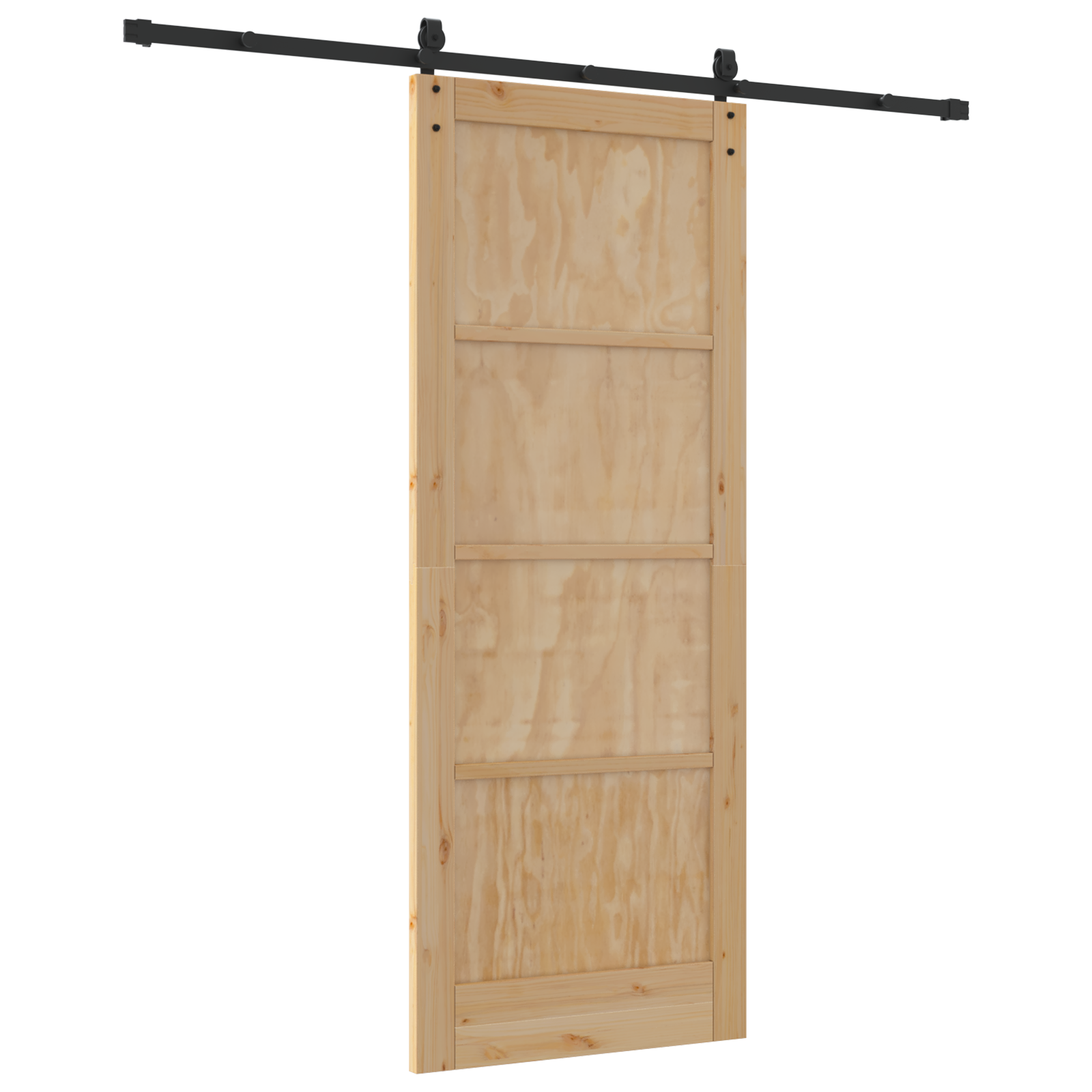 Sliding Door with Hardware Set 'ORKDAL'Solid Wood Pine - Image 6