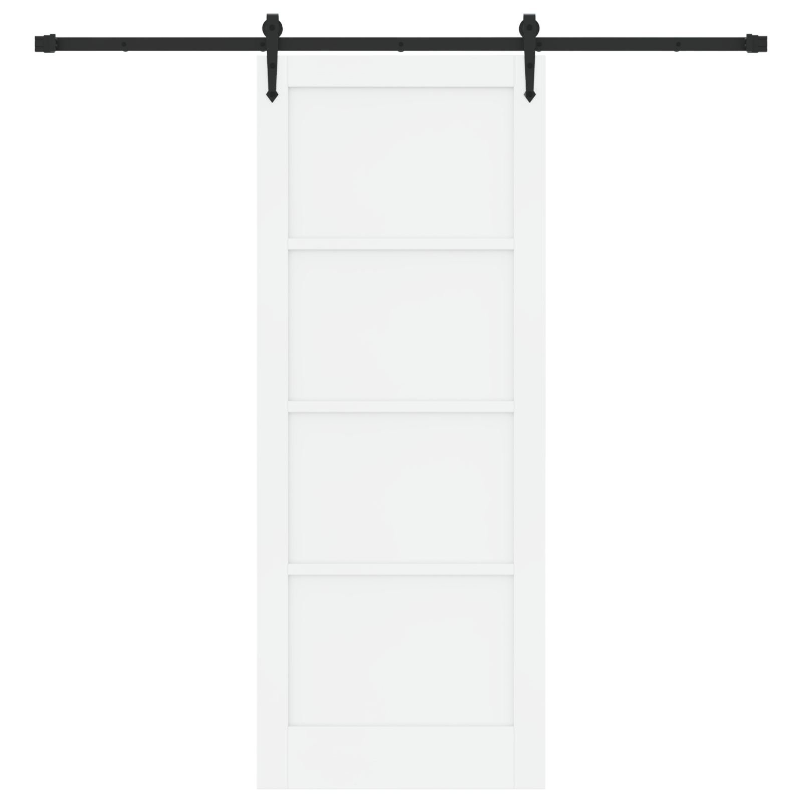 Sliding Door with Hardware Set 'ORKDAL'White Solid Wood Pine - Image 4
