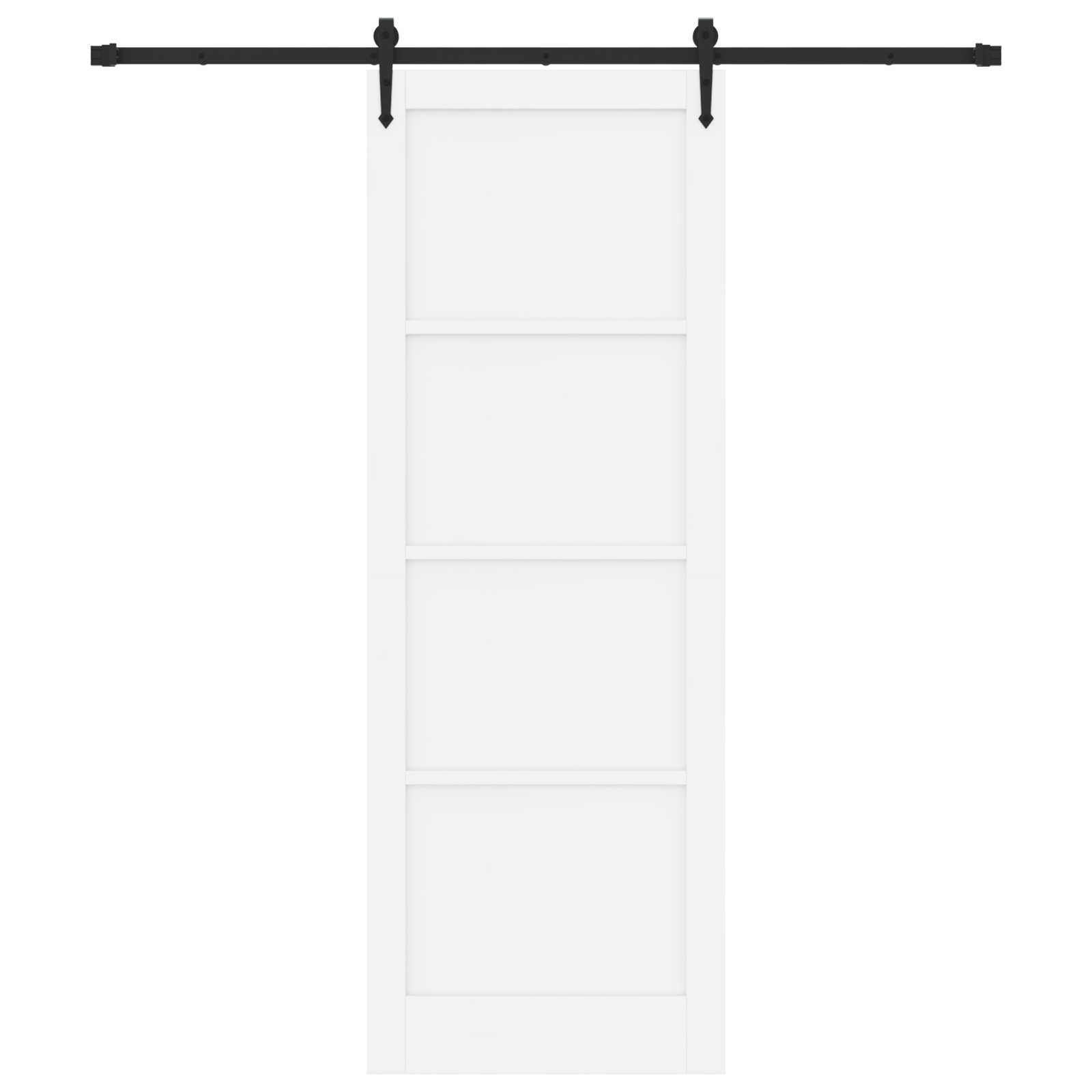 Sliding Door with Hardware Set 'ORKDAL'White Solid Wood Pine - Image 4