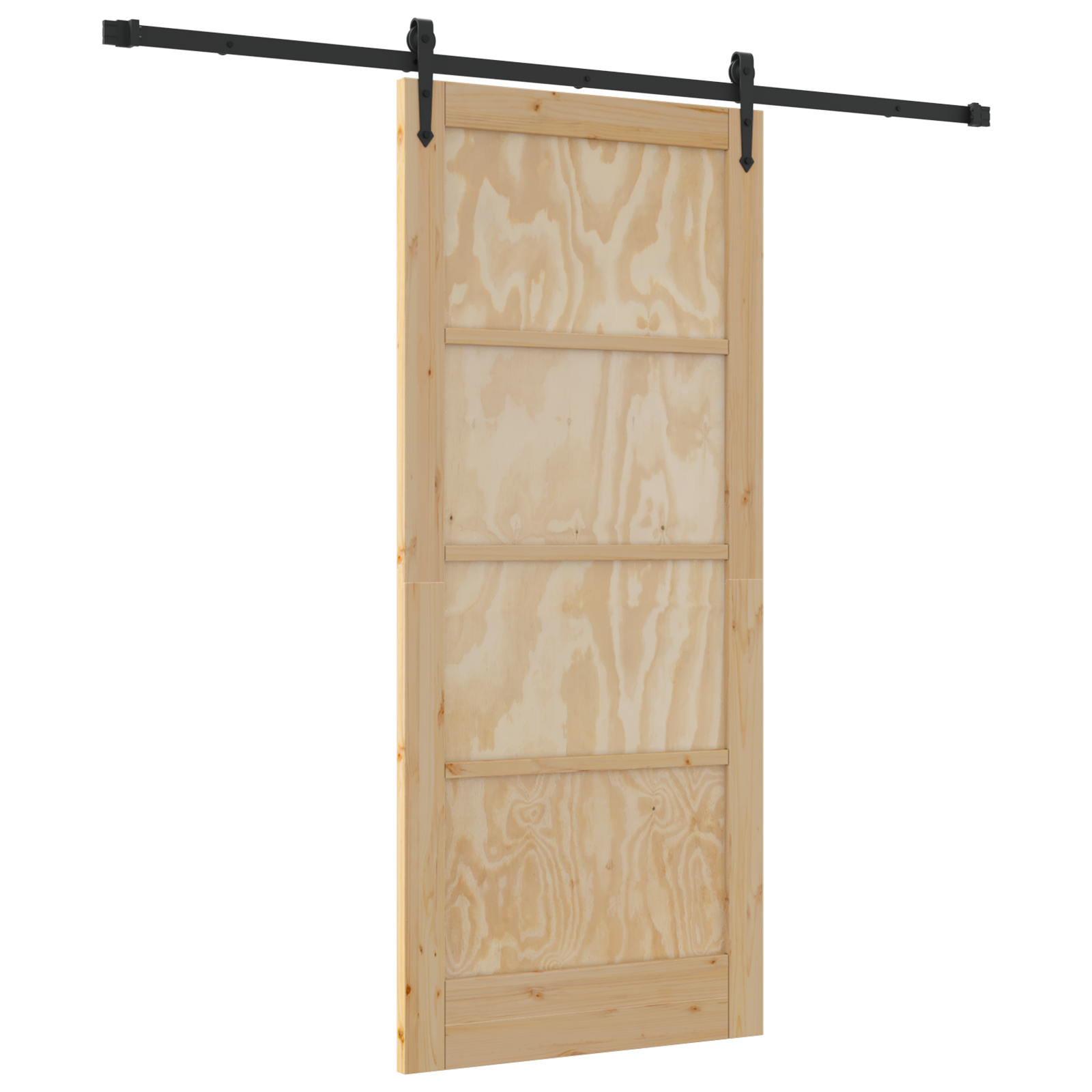 Sliding Door with Hardware Set 'ORKDAL'Solid Wood Pine - Image 2