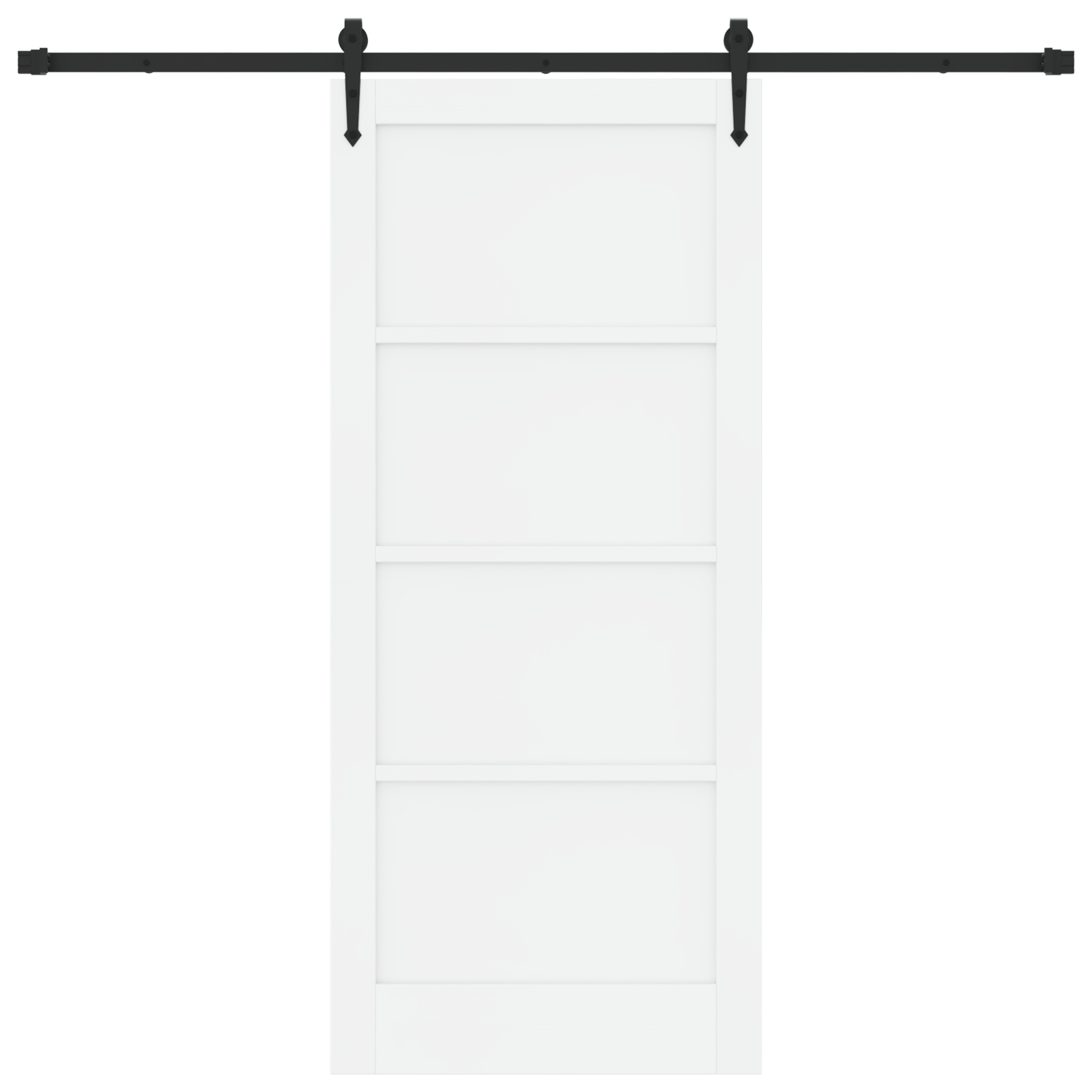 Sliding Door with Hardware Set 'ORKDAL'White Solid Wood Pine - Image 4
