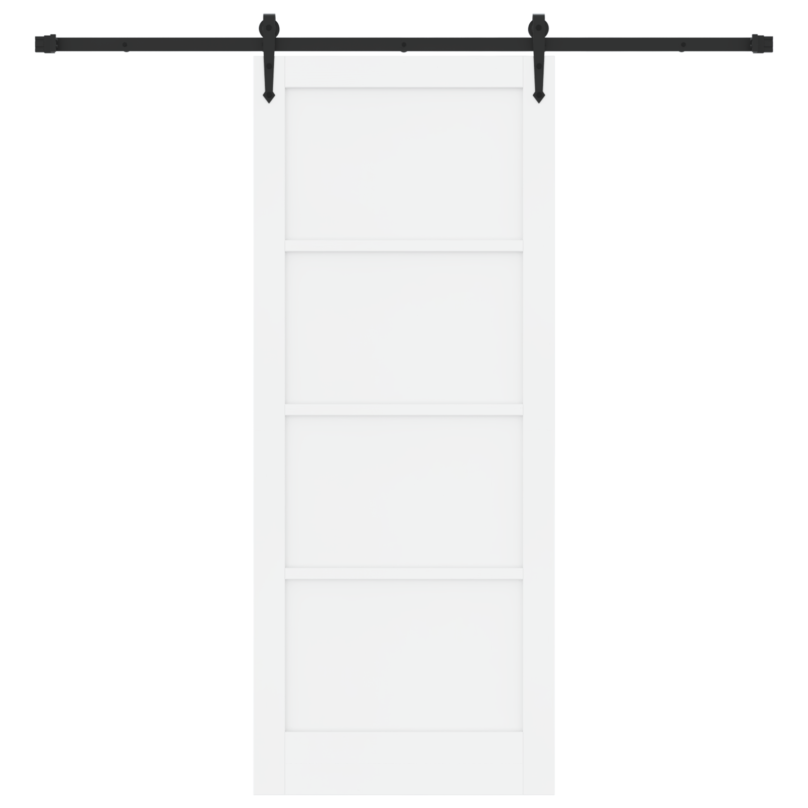 Sliding Door with Hardware Set 'ORKDAL'White Solid Wood Pine - Image 4