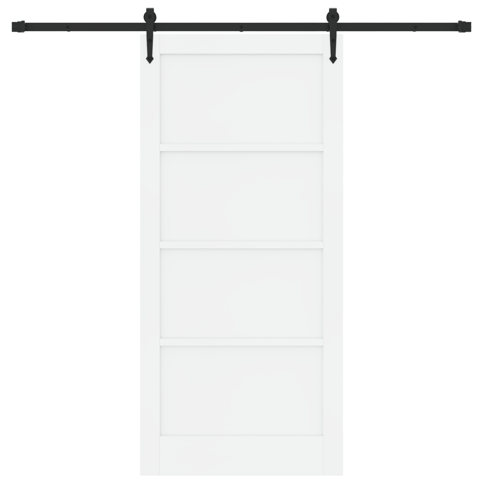 Sliding Door with Hardware Set 'ORKDAL'White Solid Wood Pine - Image 4