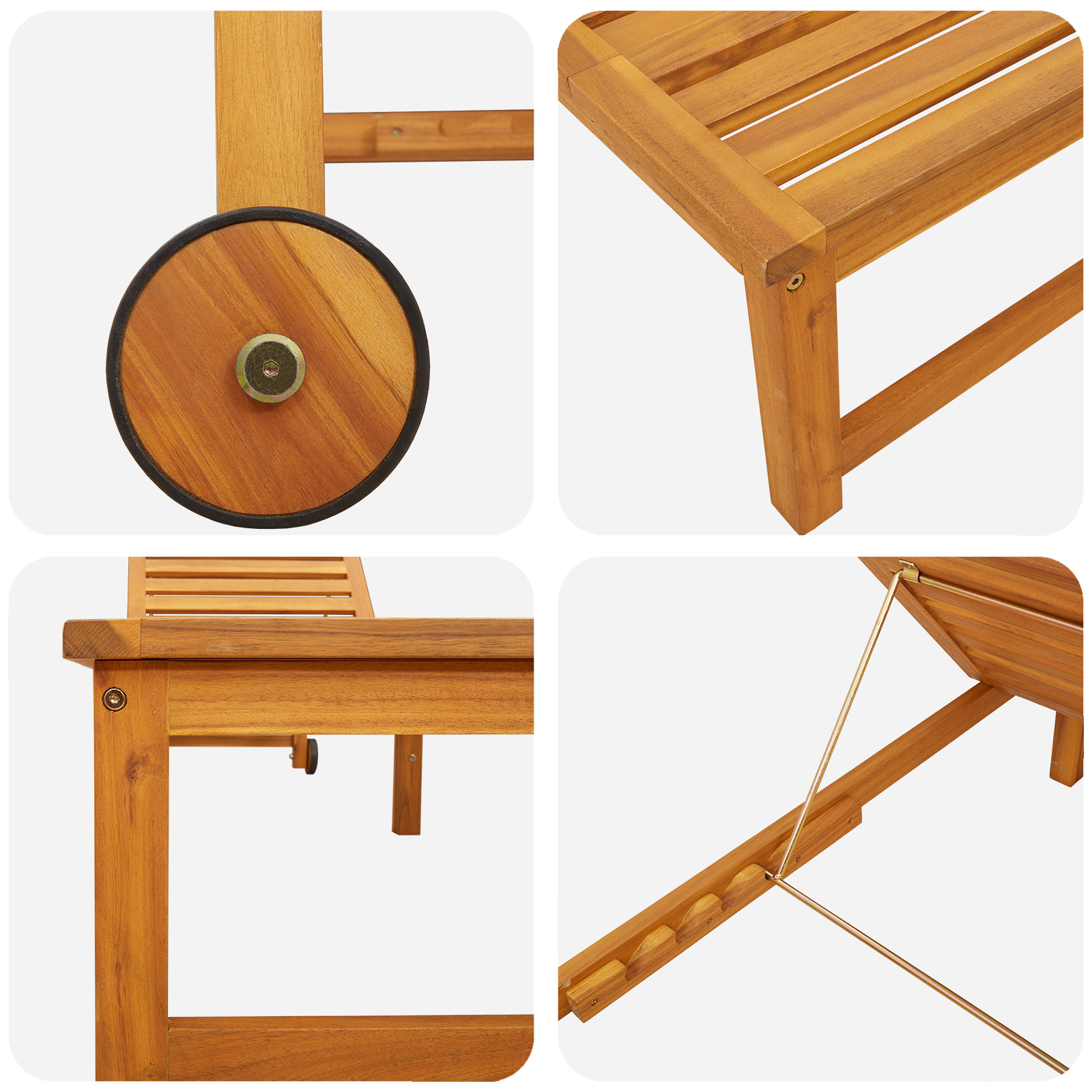 Sun Loungers 2 pcs Solid Wood Acacia - Image 6