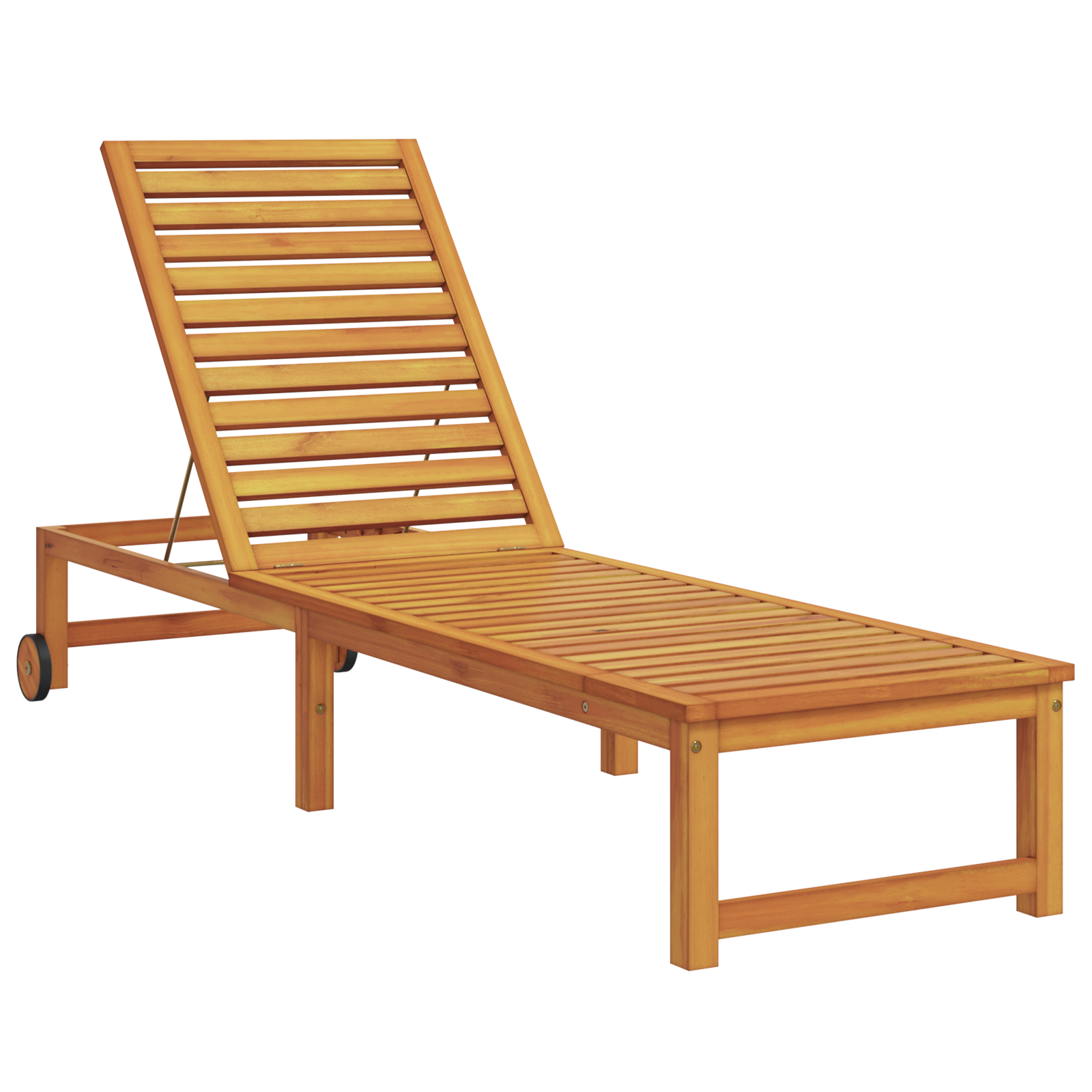 Sun Lounger with Table Solid Wood Acacia - Image 5