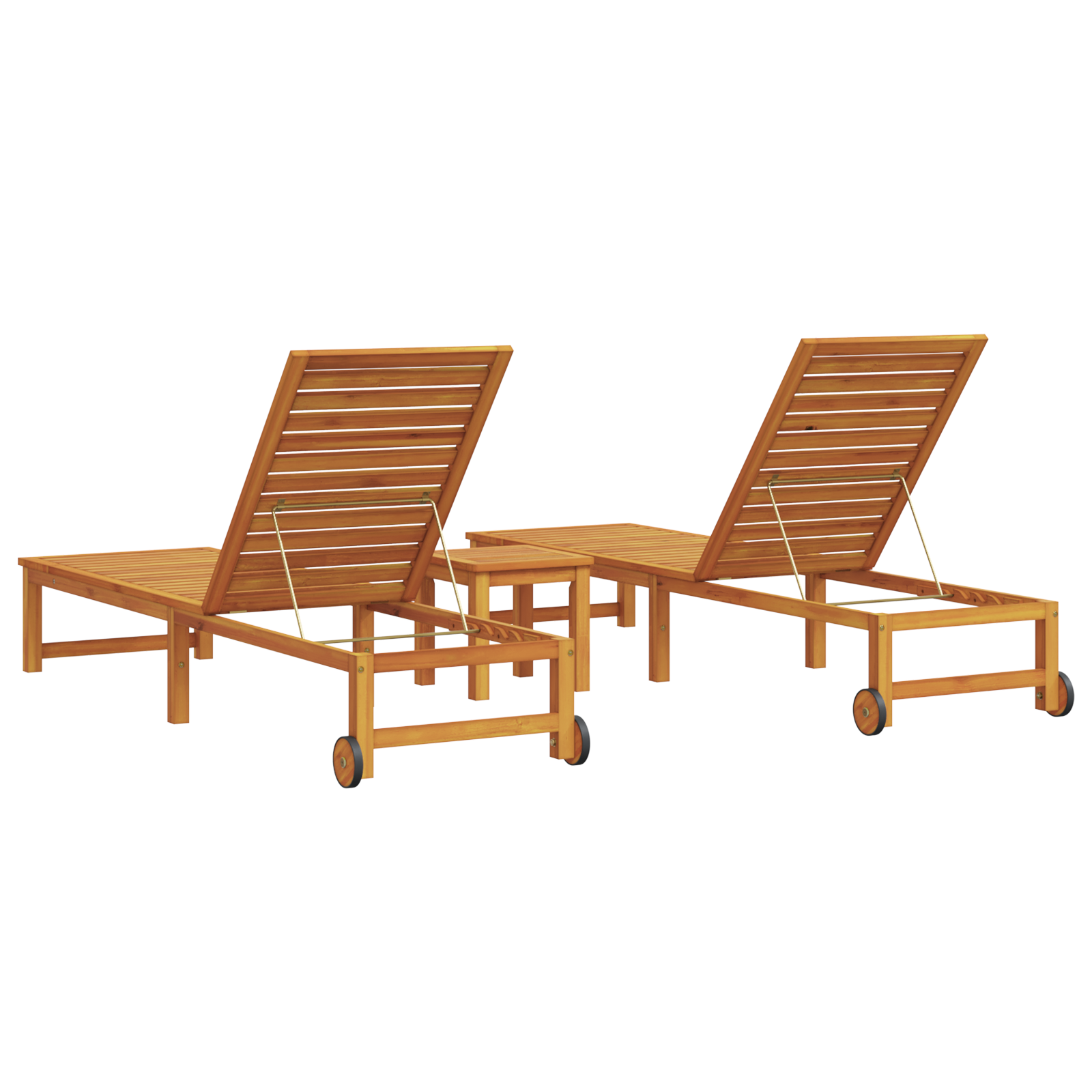 Sun Lounger with Table Solid Wood Acacia - Image 7