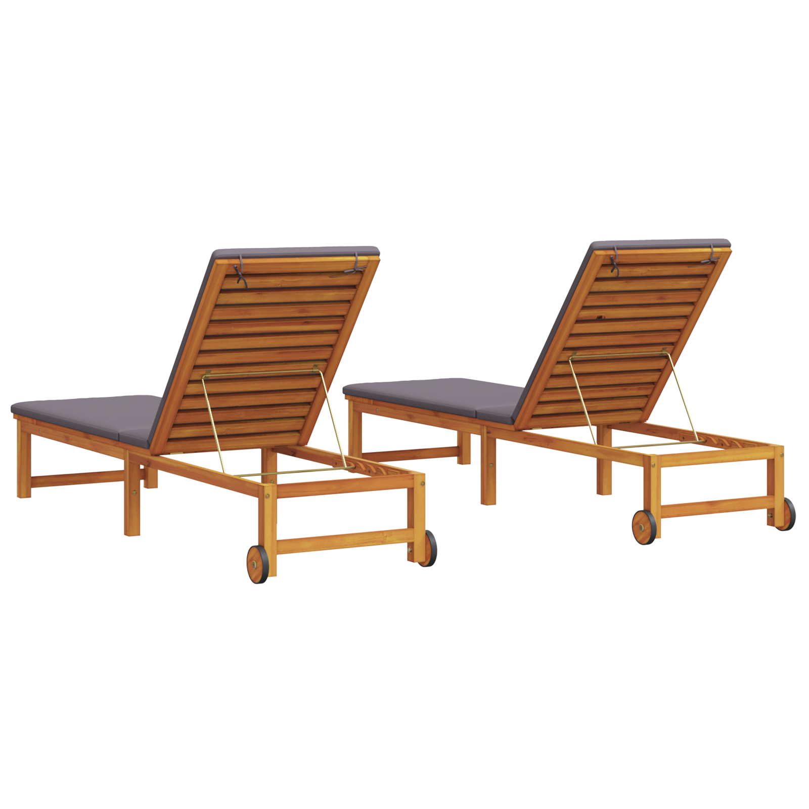 Sun Loungers 2 pcs with Cushions Solid Wood Acacia - Image 5