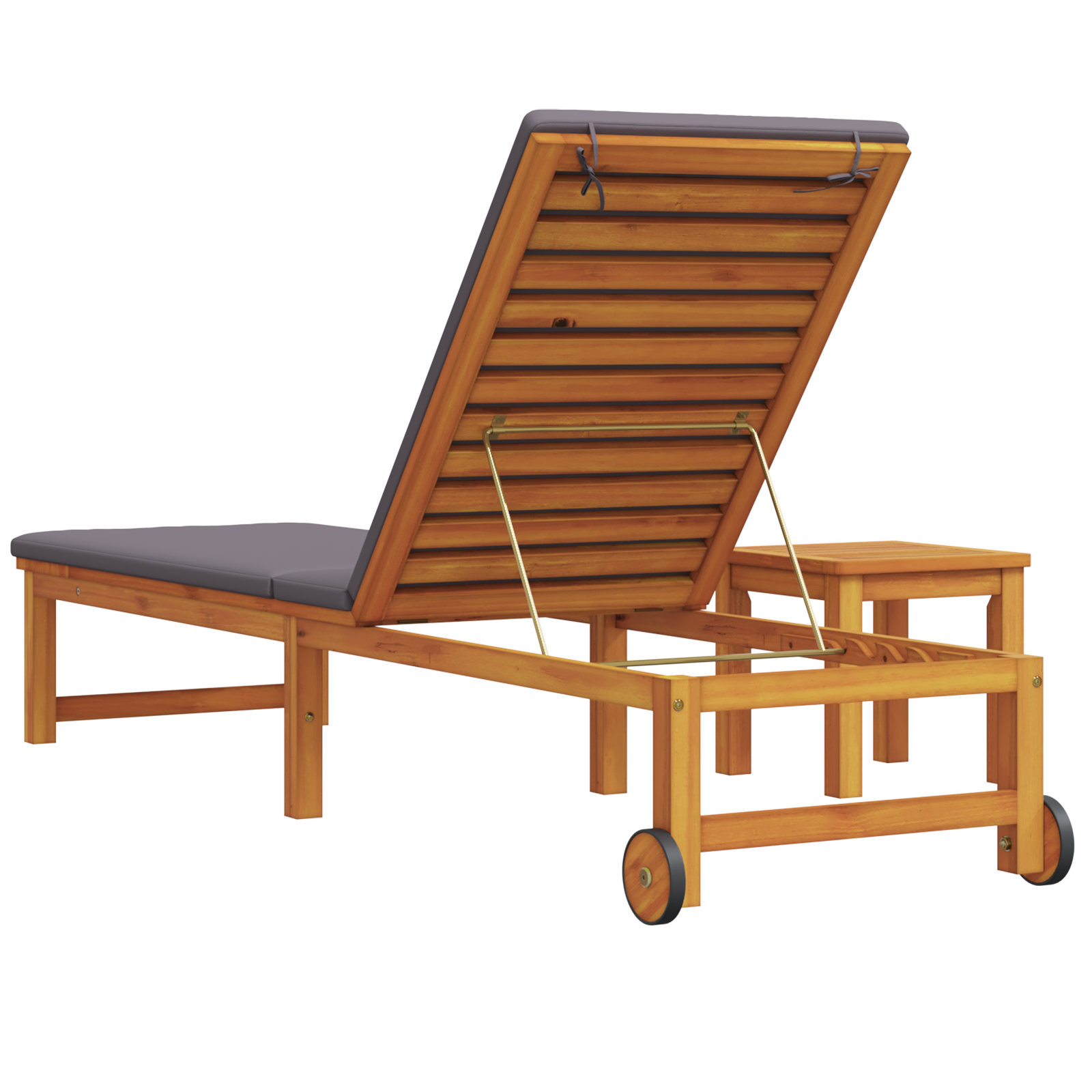 Solseng med Bord og Pude Solidt Akacietræ, vidaXL Solseng med Lysegrå Puder Solidt Akacietræ, vidaXL Have Sidebord 35x35x34 cm Solidt Akacietræ 6 image product%2F3333833%2FP Image 3333833 WBG Back 04
