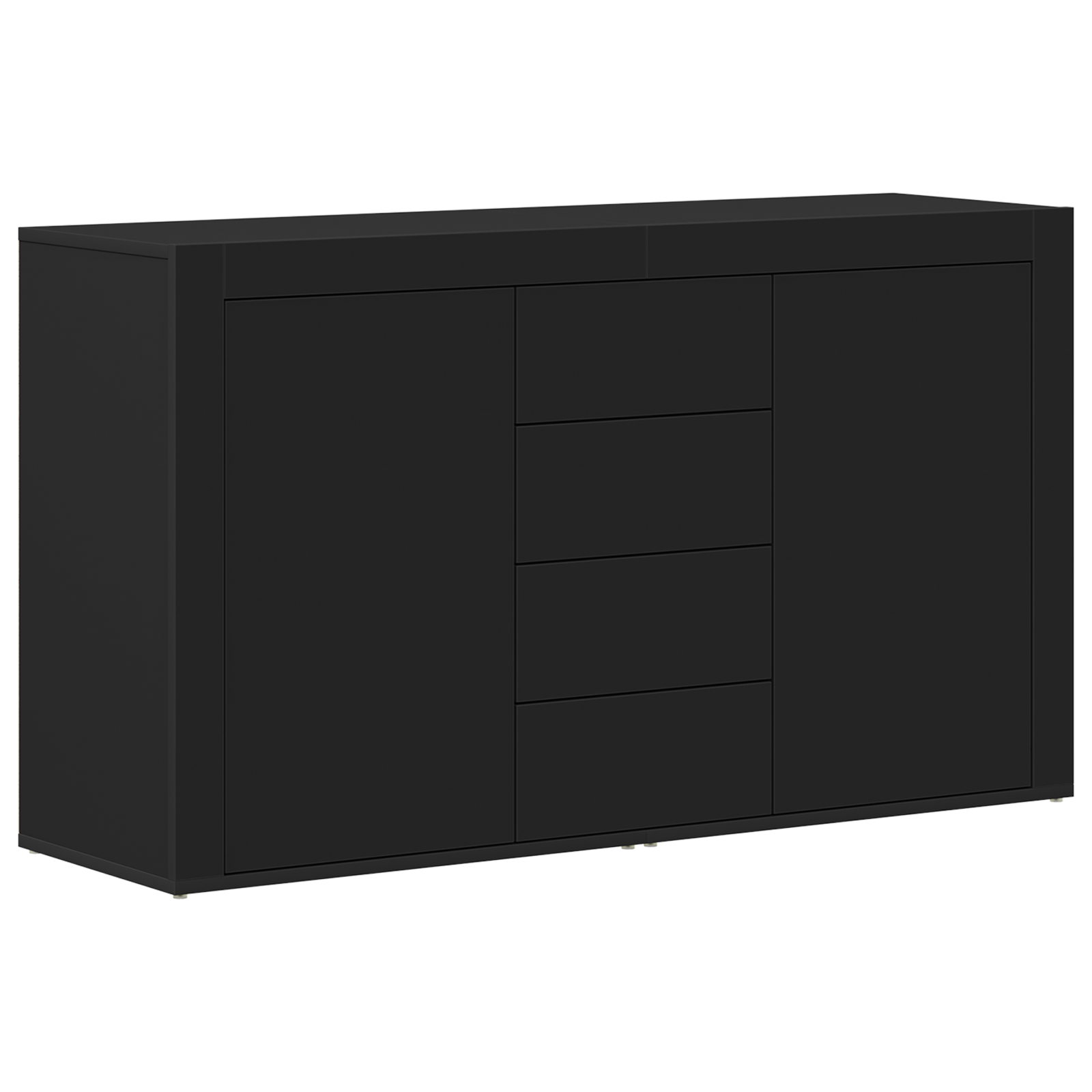 Sideboard Black Engineered wood 120 x 36 x 69 cm Storage Buffet - Image 2