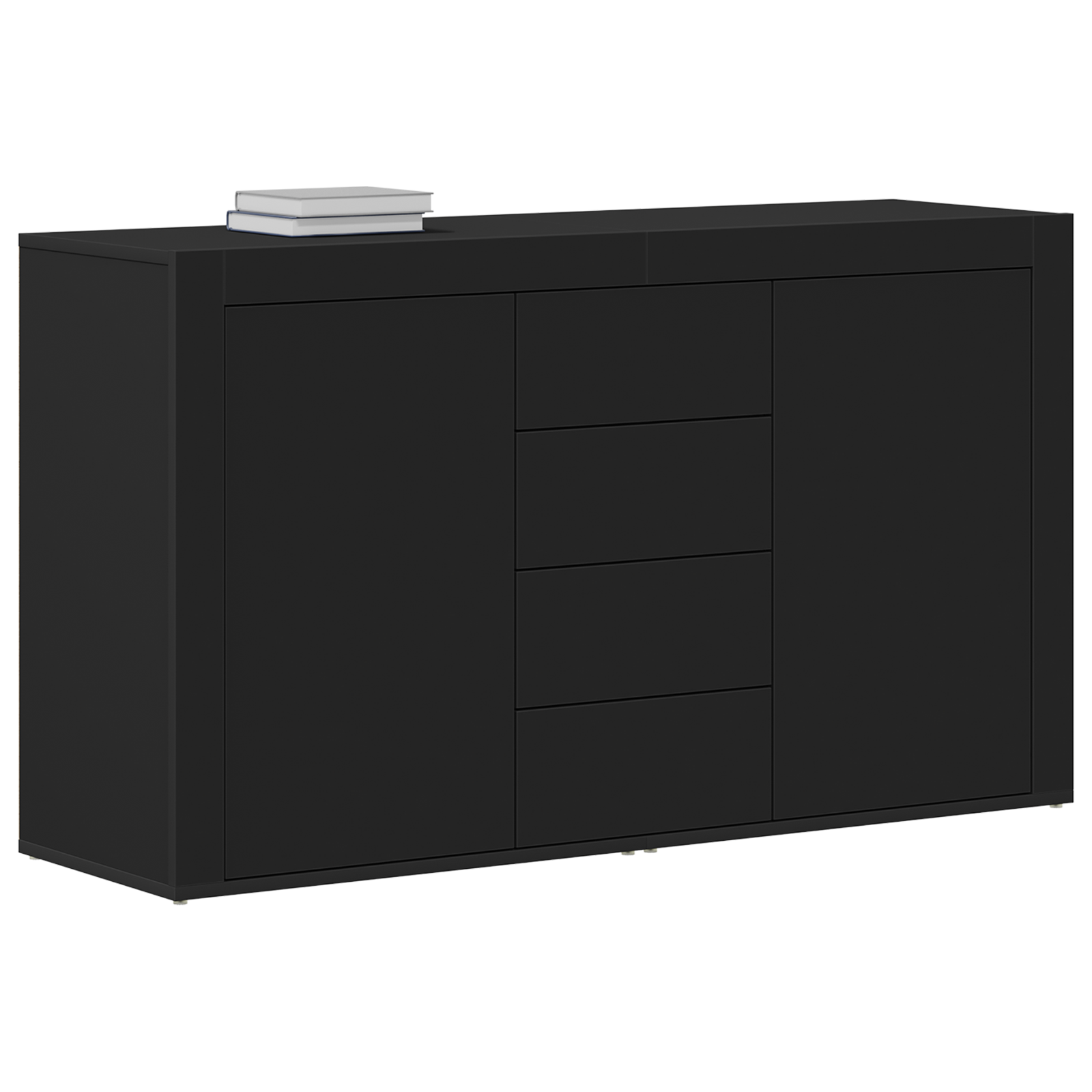 Sideboard Black Engineered wood 120 x 36 x 69 cm Storage Buffet - Image 3