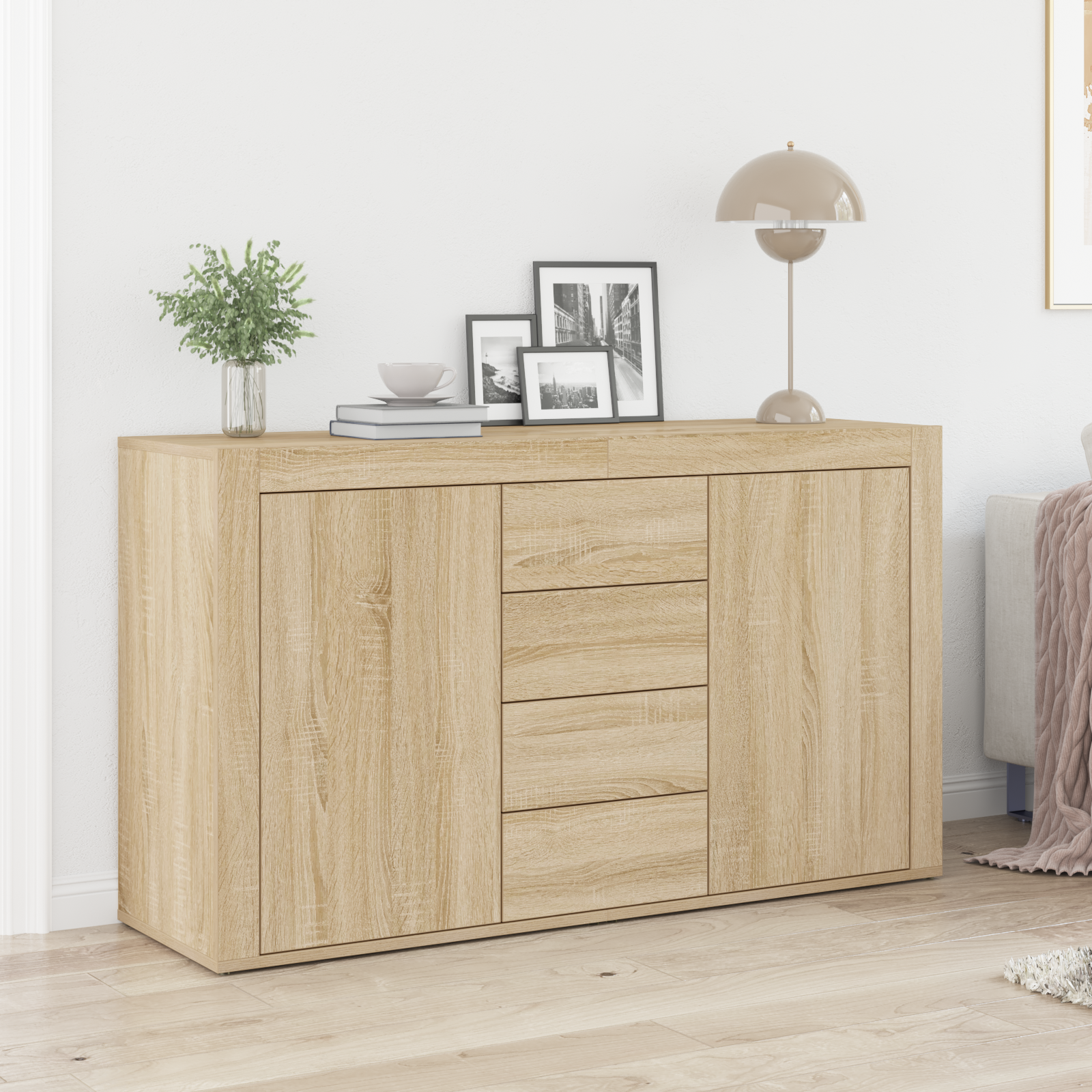 Sideboard Sonoma Oak Engineered wood 120 x 36 x 69 cm Storage