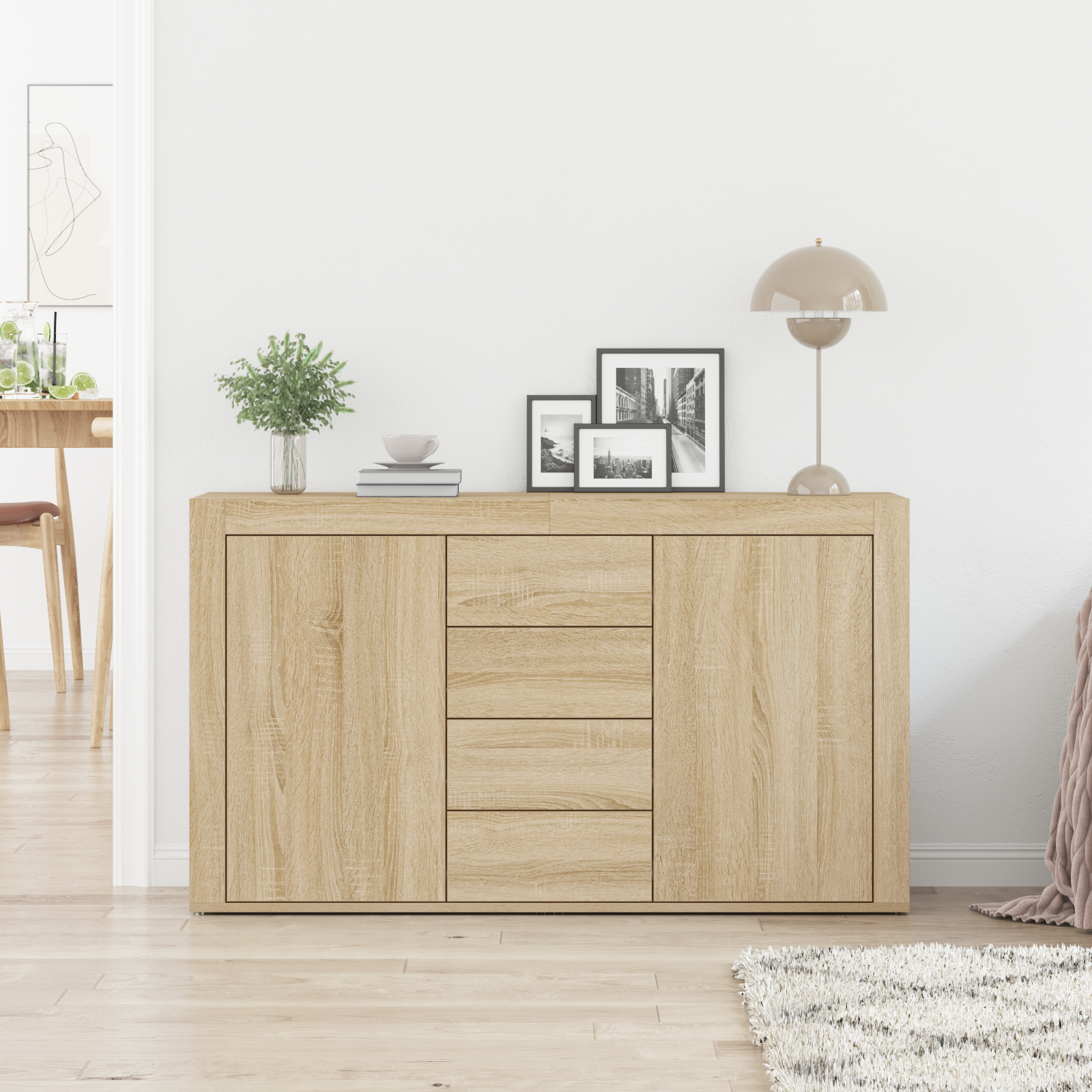 Sideboard Sonoma Oak Engineered wood 120 x 36 x 69 cm Storage - Image 4