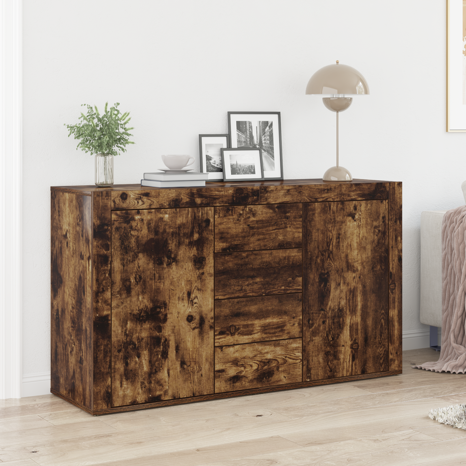 Sideboard Smoked oak Engineered wood 120 x 36 x 69 cm Sideboard