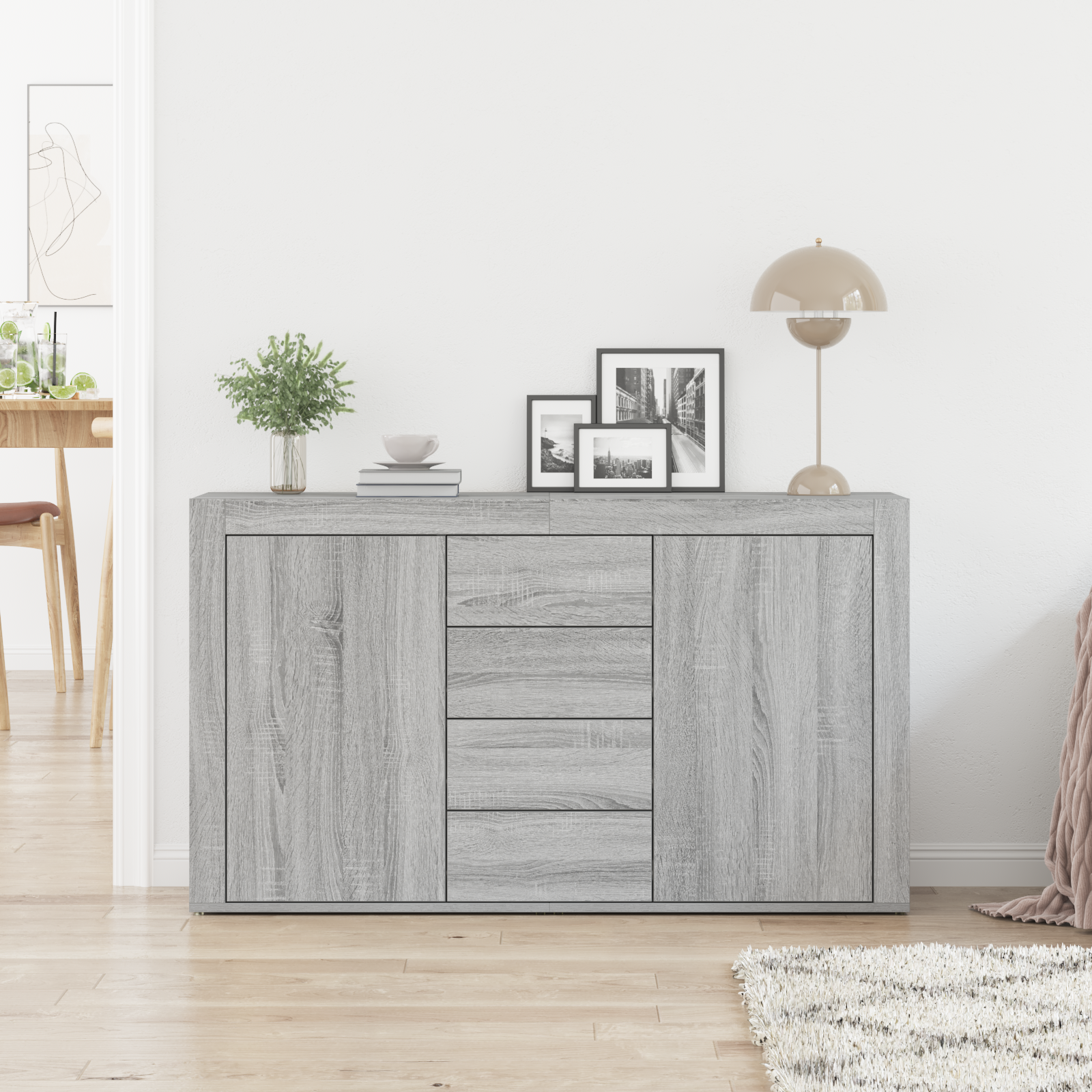 Sideboard Grey sonoma Engineered wood 120 x 36 x 69 cm - Image 4