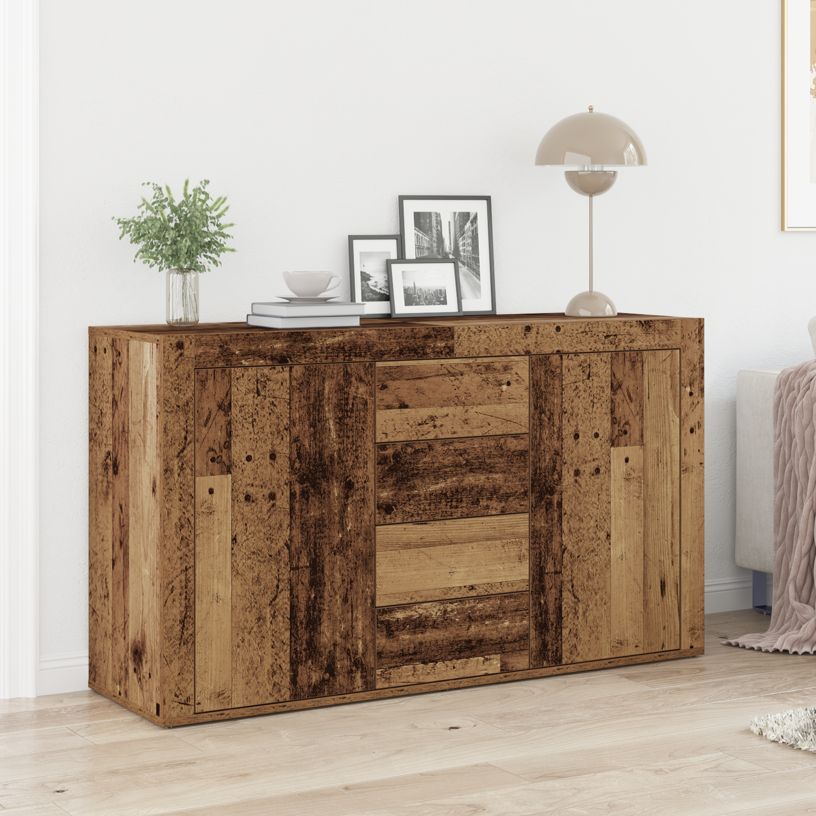 Sideboard Old wood Solid reclaimed wood 120 x 36 x 69 cm