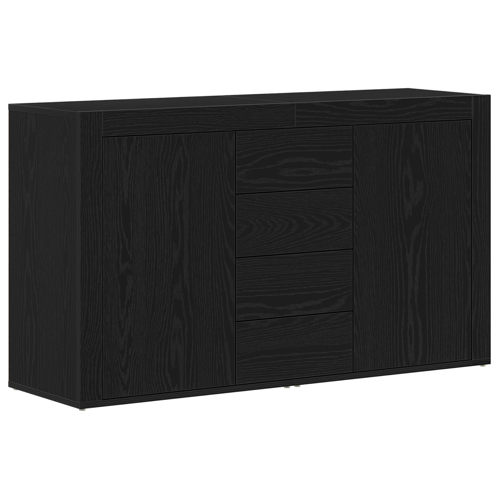 Sideboard Black oak Engineered wood 120 x 36 x 69 cm Storage - Image 2