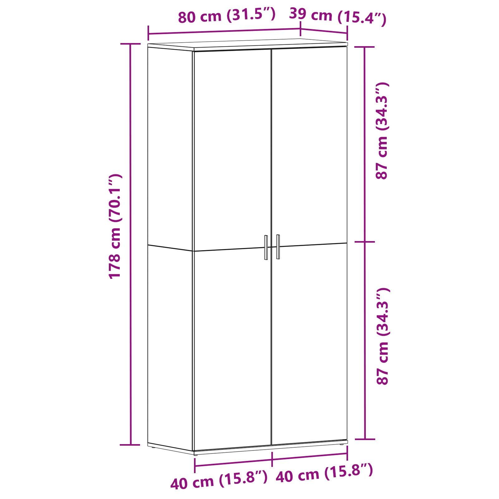 Shoe Cabinet White 80x39x180 cm Engineered Wood - Image 11