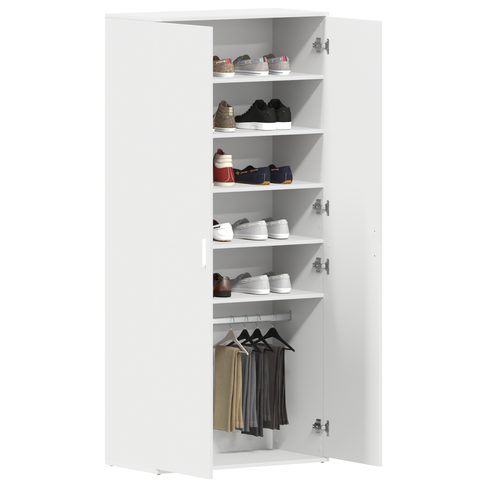 Shoe Cabinet White 80x39x180 cm Engineered Wood - Image 3