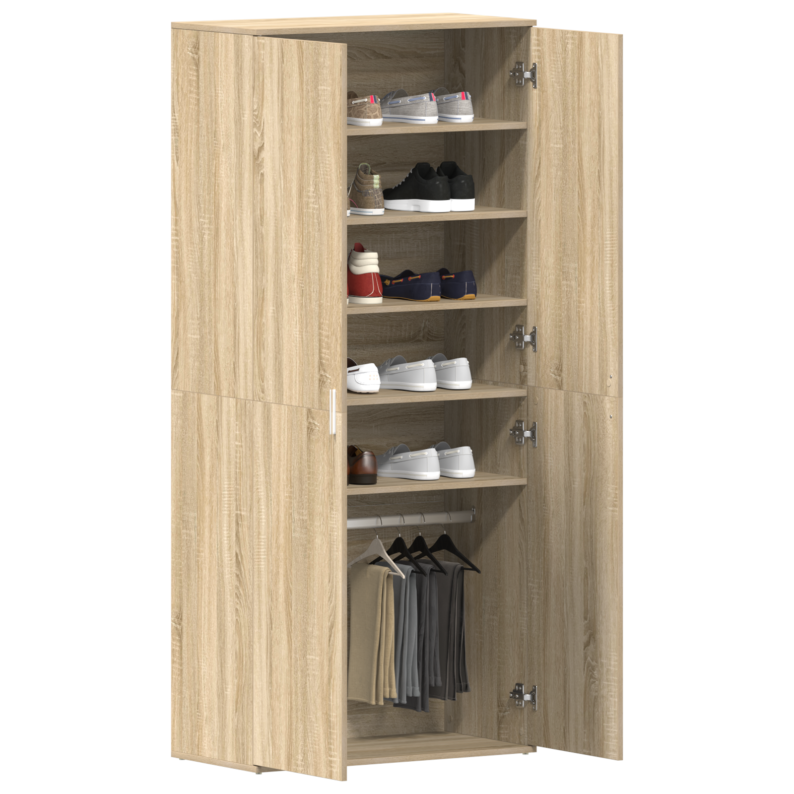 Shoe Cabinet Sonoma Oak 80x39x180 cm Engineered Wood - Image 3