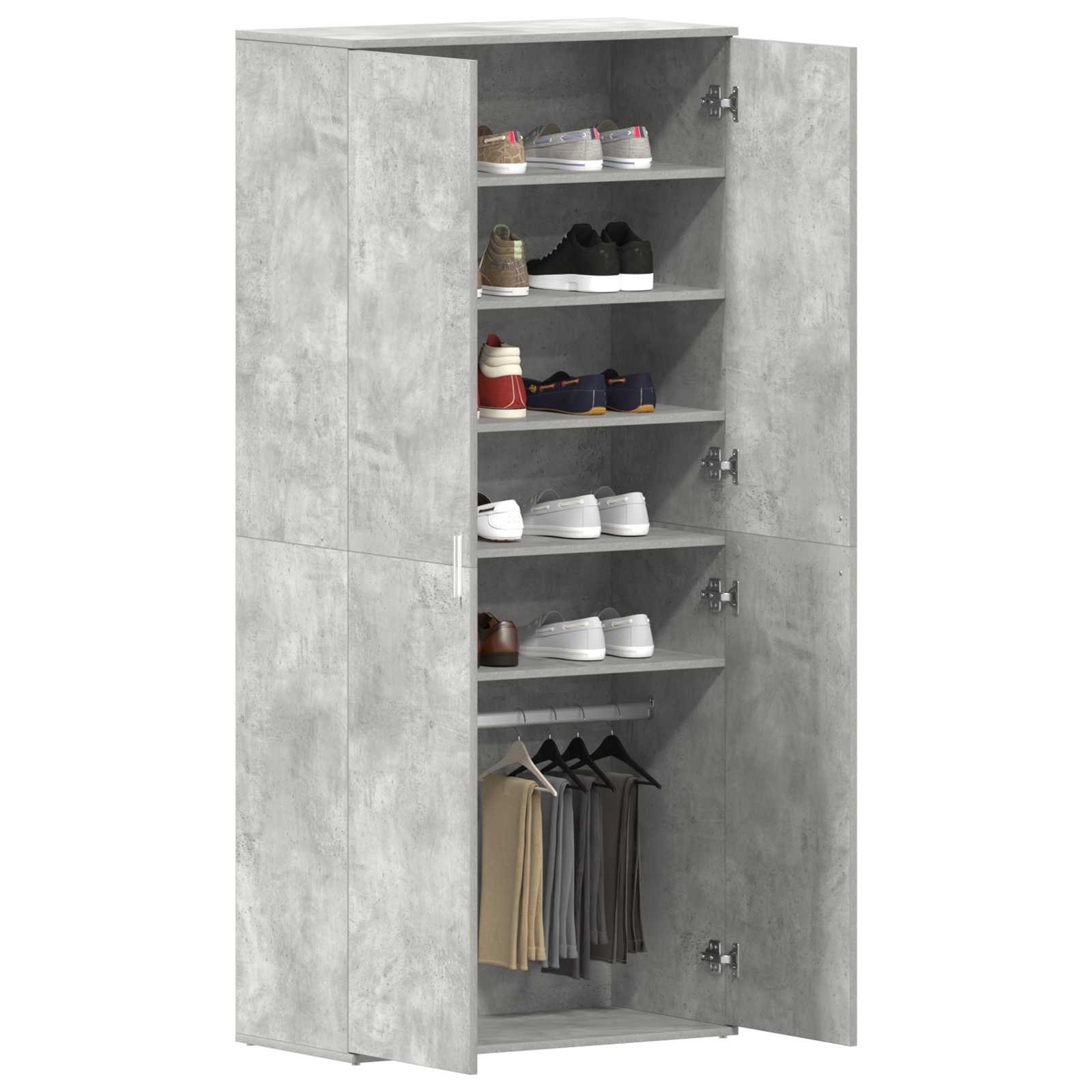 Shoe Cabinet Concrete Grey 80x39x180 cm Engineered Wood - Image 3