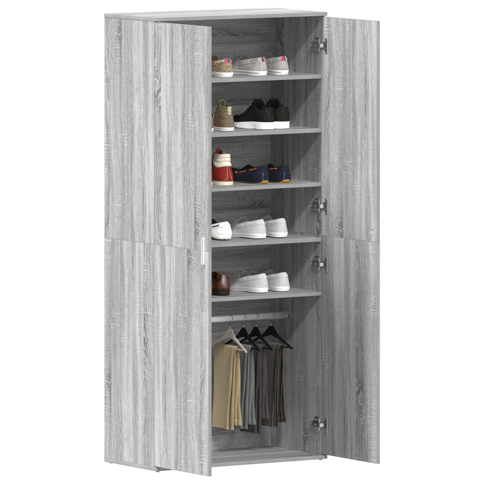 Shoe Cabinet Grey Sonoma 80x39x180 cm Engineered Wood - Image 3